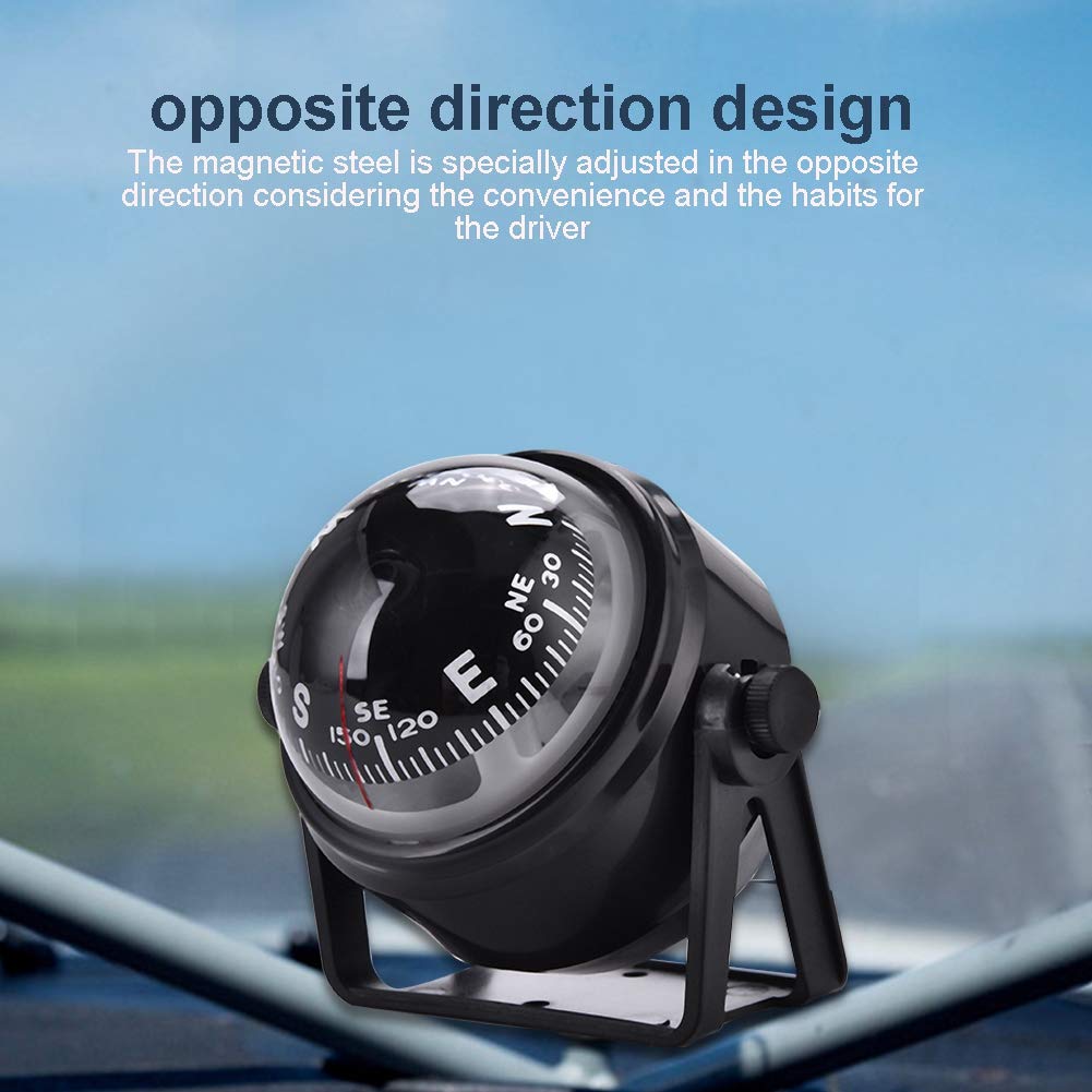 Jiawu Internal LED Firm Eco-Friendly Car Compass Digital - Easy Mount Vehicle Compass for Cars & Boats | Perfect for Road Trips, Marine Navigation & Outdoor Adventures