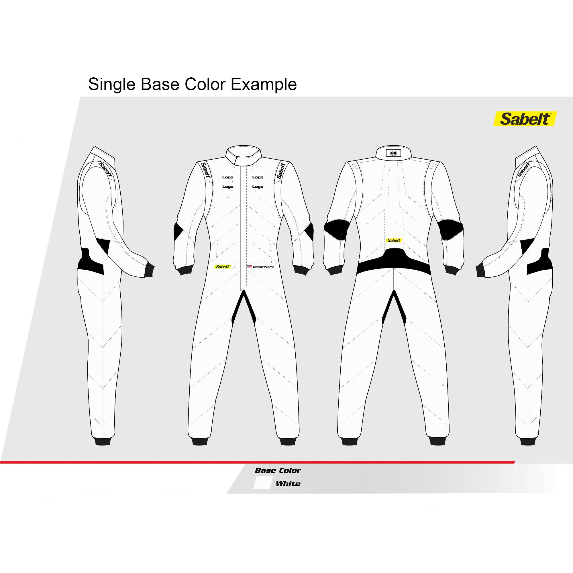 Sabelt TS 10 Custom Printed Racing Suit - High Performance Fireproof Racewear for Motorsports, Track Days & Professional Drivers