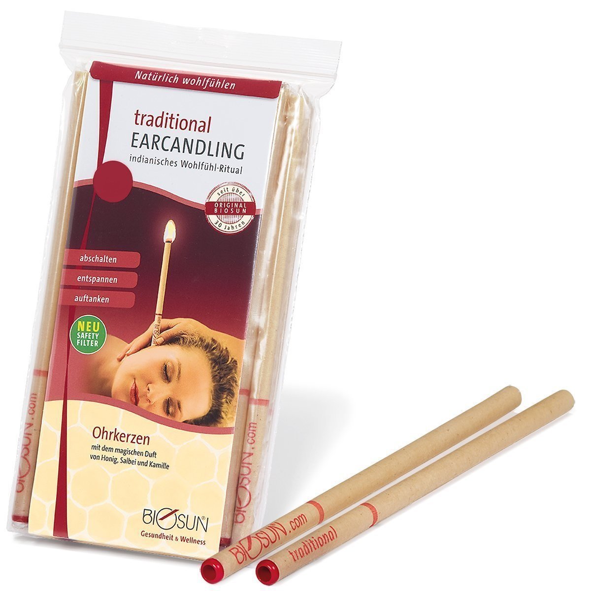 Biosun Hopi Ear Natural Candles - 10 Pairs for Ear Wax Removal & Relaxation | Organic Beeswax Ear Candles for Holistic Therapy & Spa Use