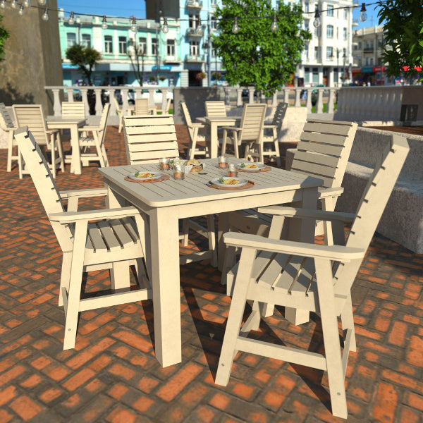 5-Piece Square Counter Dining Set - Modern Kitchen Table & Stools for Small Spaces - Perfect for Breakfast Nook, Apartment, or Bar Counter Seating