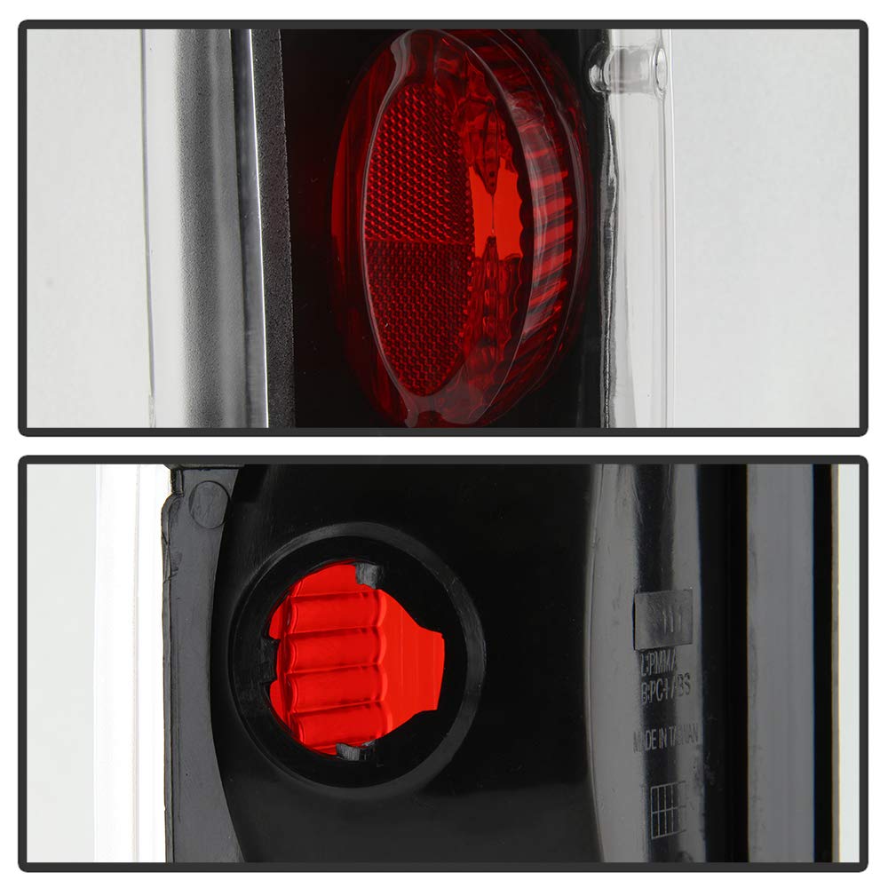 Jdragon Black Replacement Tail Lights for Ford F150 F250 Bronco 1987-1996 - Rear Brake Light Pair Set | Perfect for Off-Roading, Truck Upgrades & Classic Car Restoration