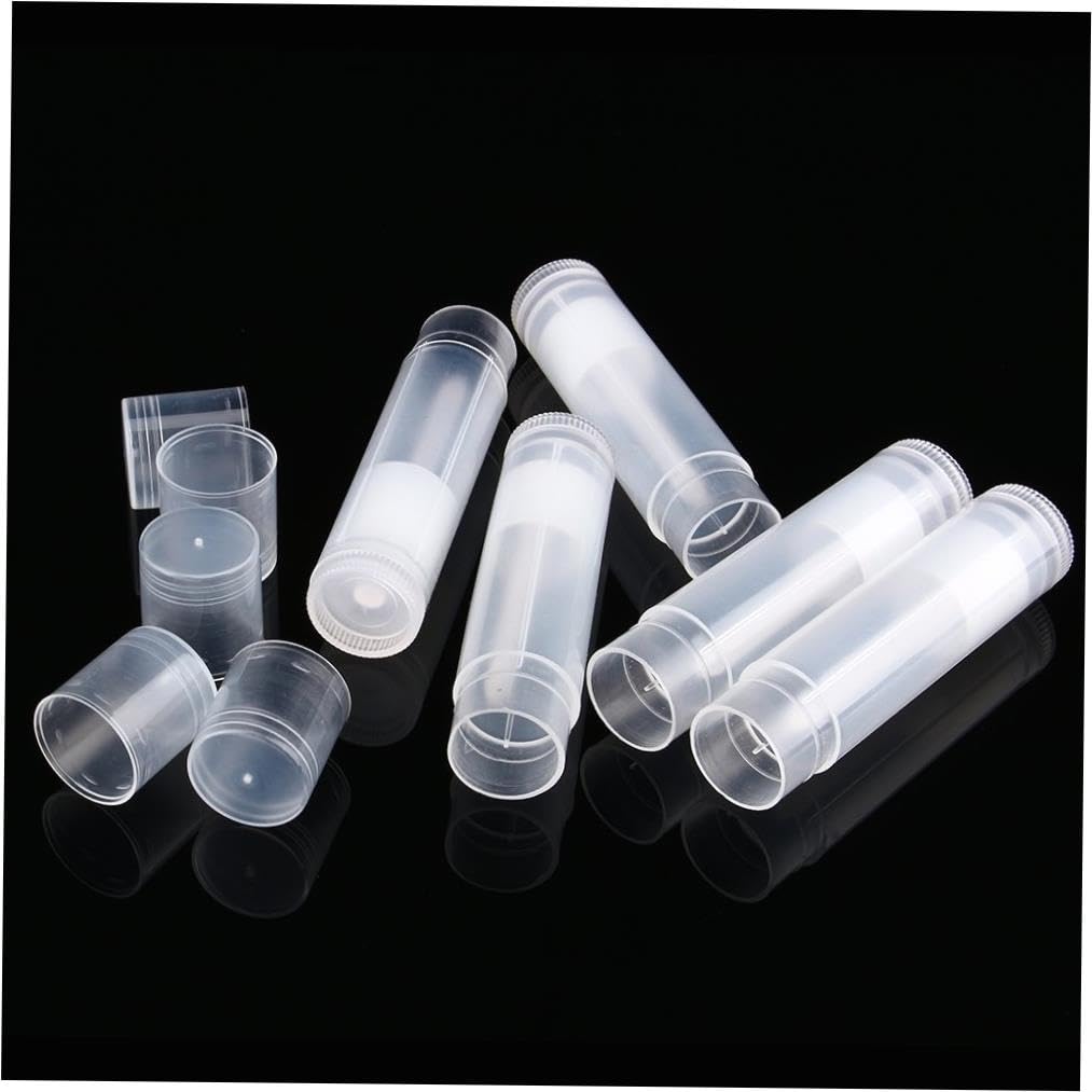 50-Pack 5ml Clear Lip Balm Tubes - Empty DIY Containers for Homemade Lip Balms, Cosmetics & Craft Projects - Perfect for Small Batch Production, Gift Making & DIY Beauty Products