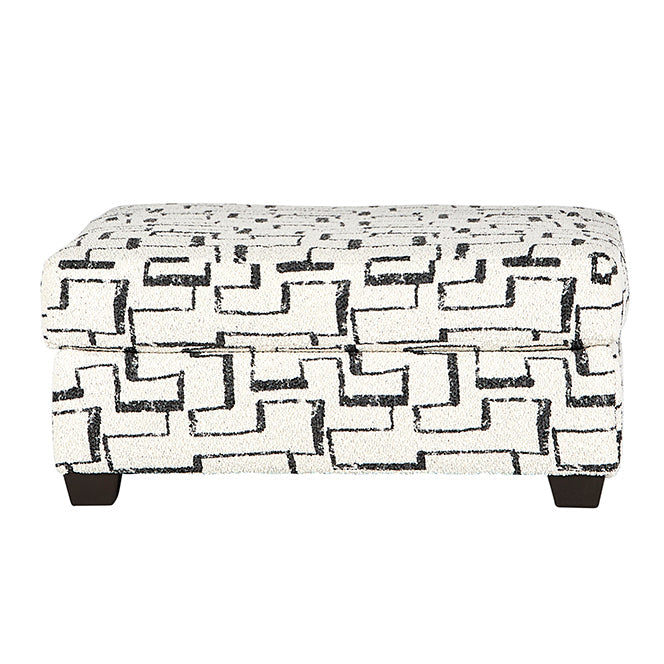 Roundhill Furniture Nason Geometric Patterned Ottoman - Modern Accent Footrest with Stylish Design for Living Room, Bedroom & Office Decor