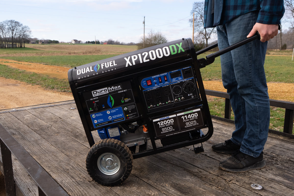 12,000W Dual Fuel Portable Generator with CO Alert - Reliable Backup Power for Home, Camping & Emergency Use