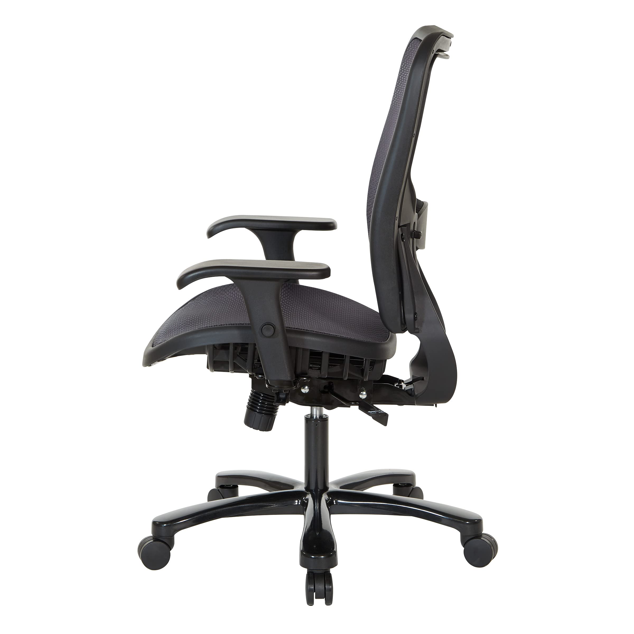 Space Seating 75 Series Air Grid Big & Tall Ergonomic Office Chair - Adjustable Lumbar Support, 400 lb Weight Capacity, Black - Perfect for Home Office, Gaming & Executive Workspaces