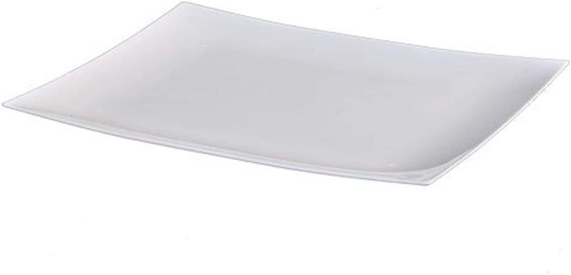 KING ZAK INDUSTRIES INC. 10-Pack Pearl White Rectangular Plastic Luncheon Plates, 9