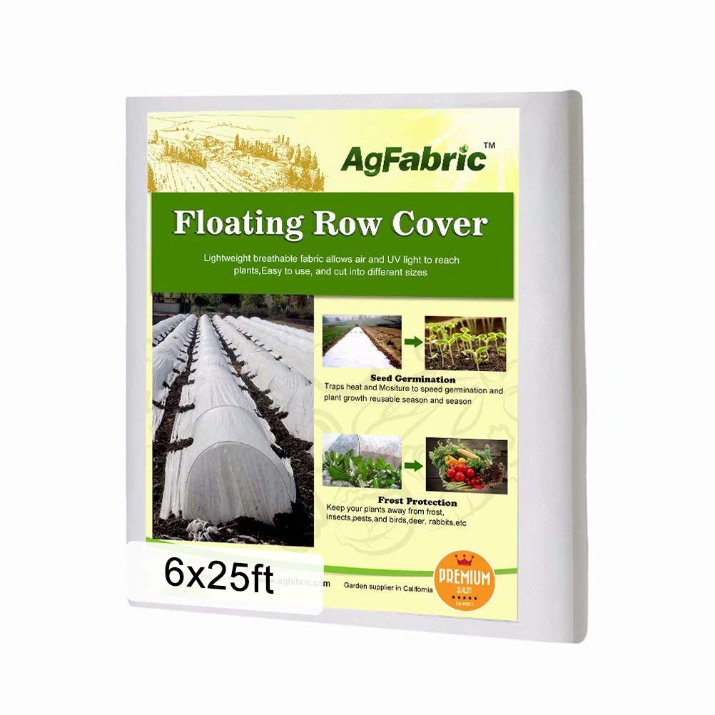 Agfabric 6Ft x 25Ft 0.9oz Plant Frost Protection Cover - Winter Freeze Blanket for Outdoor Plants, Garden Pest Control & Cold Weather Protection (White) - Perfect for Vegetables, Flowers & Shrubs in Winter