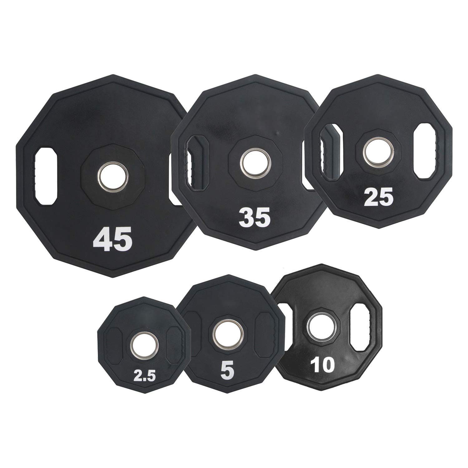 Premium Urethane Grip Weight Plates 2.5-45 lbs for Home Gym, CrossFit & Strength Training - Durable Rubber Coated Exercise Weights for Weightlifting & Fitness Workouts