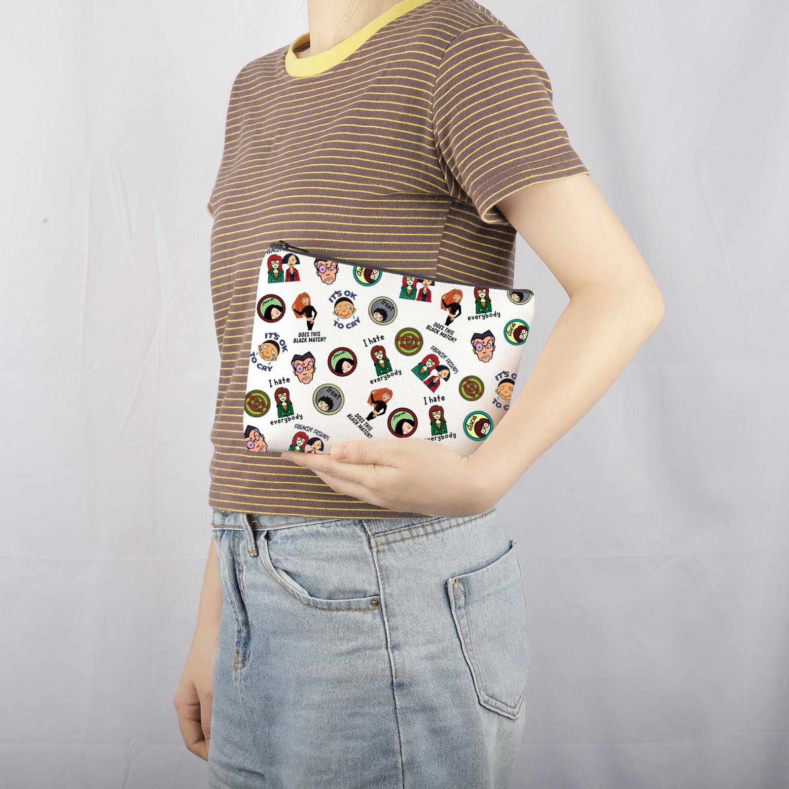 Daria TV Series Makeup Zipper Pouch - Official MTV Merchandise Gift for Fans | Perfect for Cosmetics, Travel & School Supplies