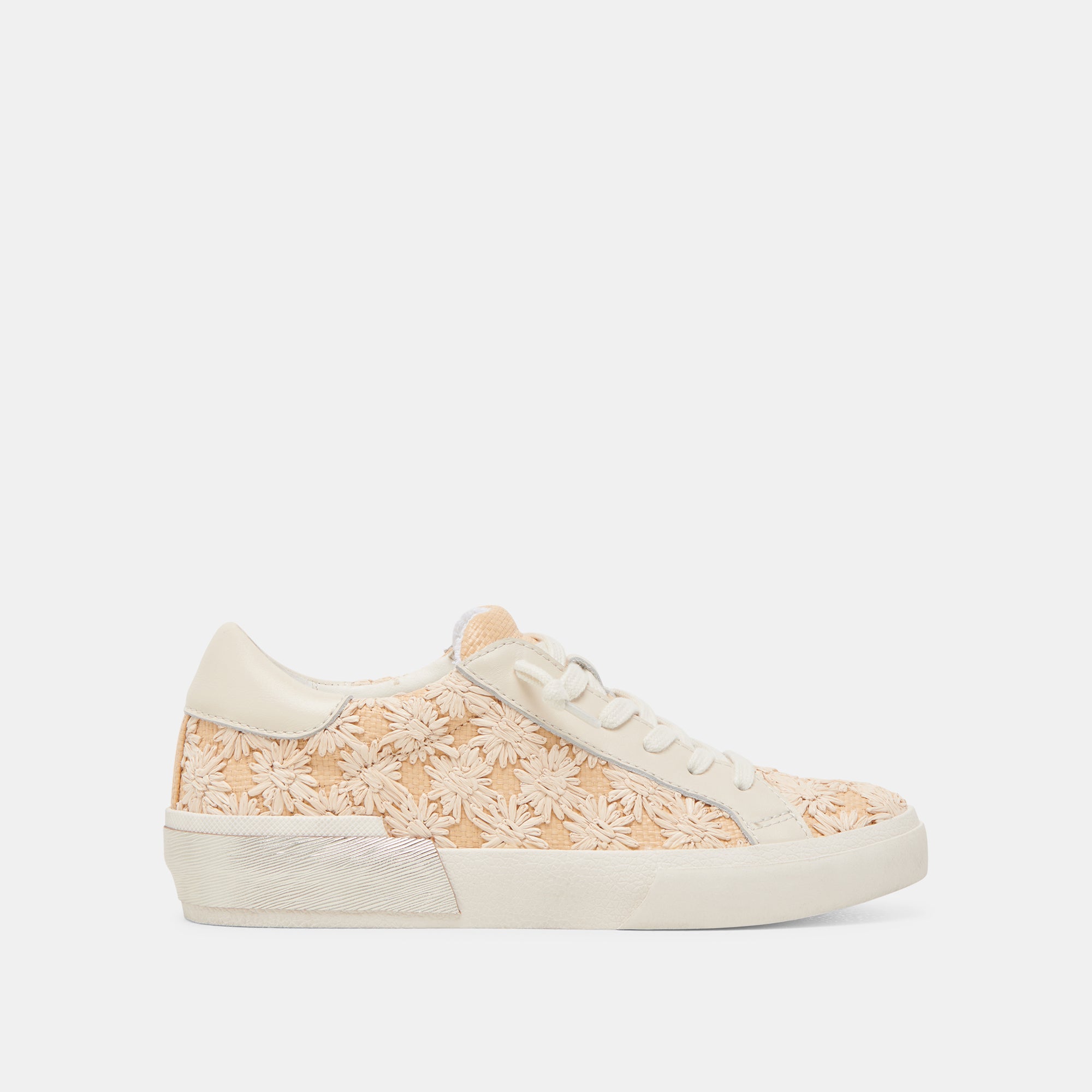ZINA Floral Sneakers - Women's Fashion Raffia Shoes with Floral Design | Comfortable & Stylish for Summer, Beach, and Casual Outings