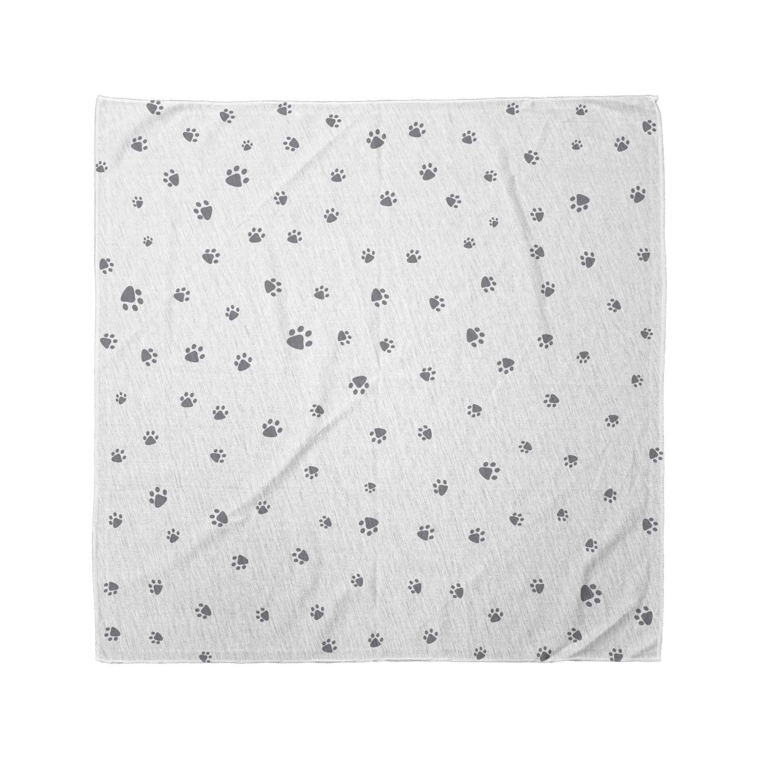 Ambesonne Dog Lover Bandana - Animal Paw Print Design Unisex Head Scarf & Neck Tie for Pet Owners - Perfect for Dog Walks, Grooming & Pet-Themed Parties