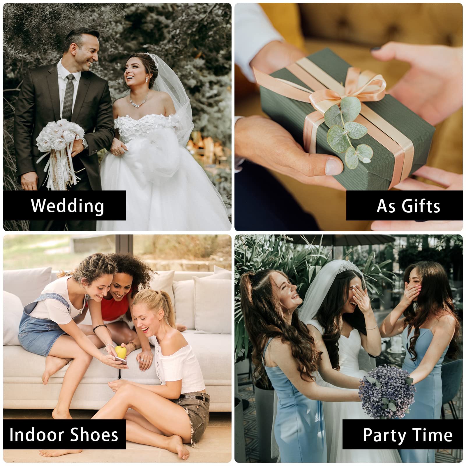 Bridal Slippers for Women - Comfortable White Wedding Slippers for Bride & Bridesmaids | Perfect for Wedding Day, Reception & Getting Ready Moments