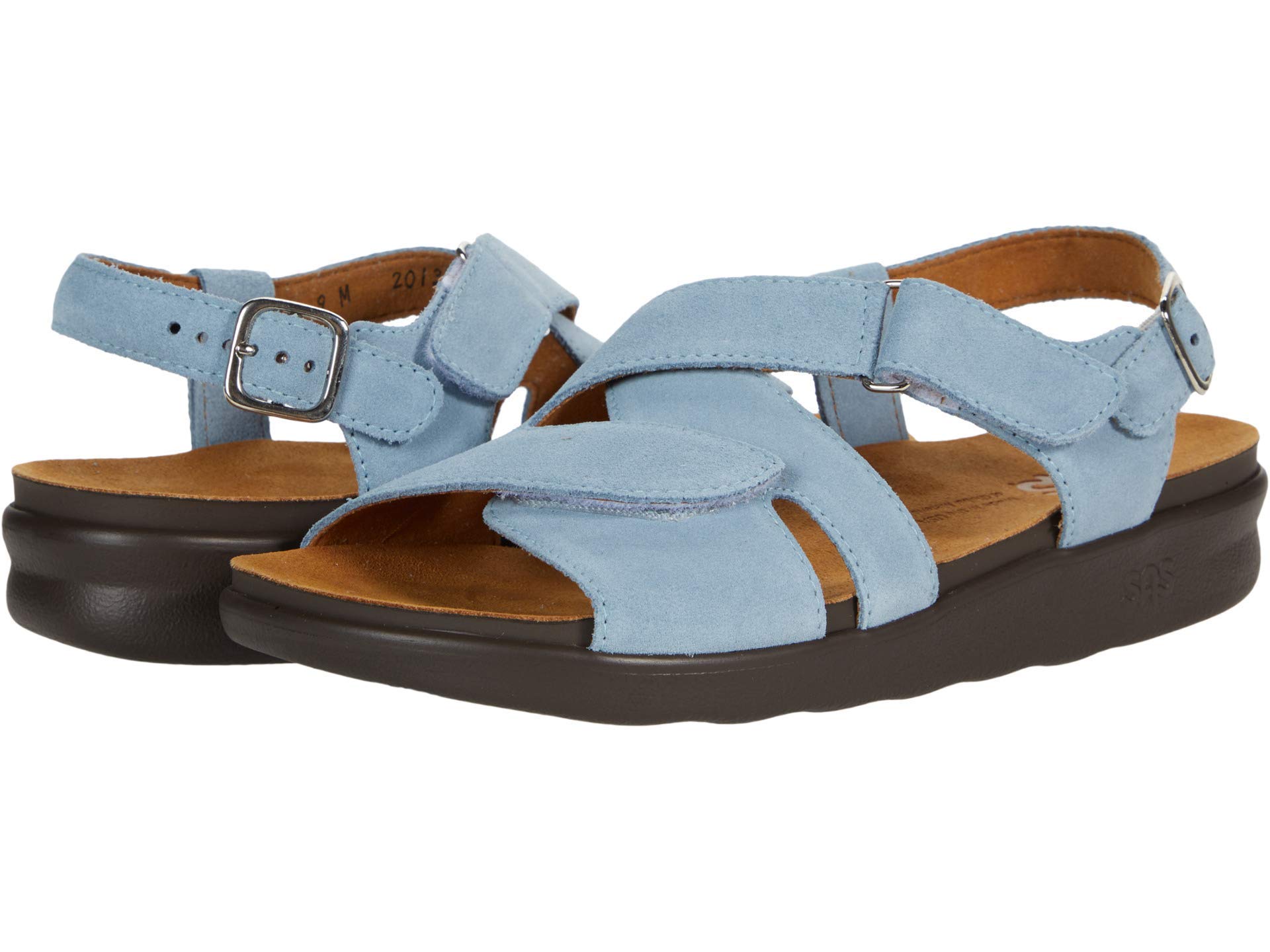 SAS Huggy Women's Platform Sandals - Genuine Leather Criss-Cross Strap Comfortable Casual Shoes for Summer Walking, Beach Vacation & Everyday Wear