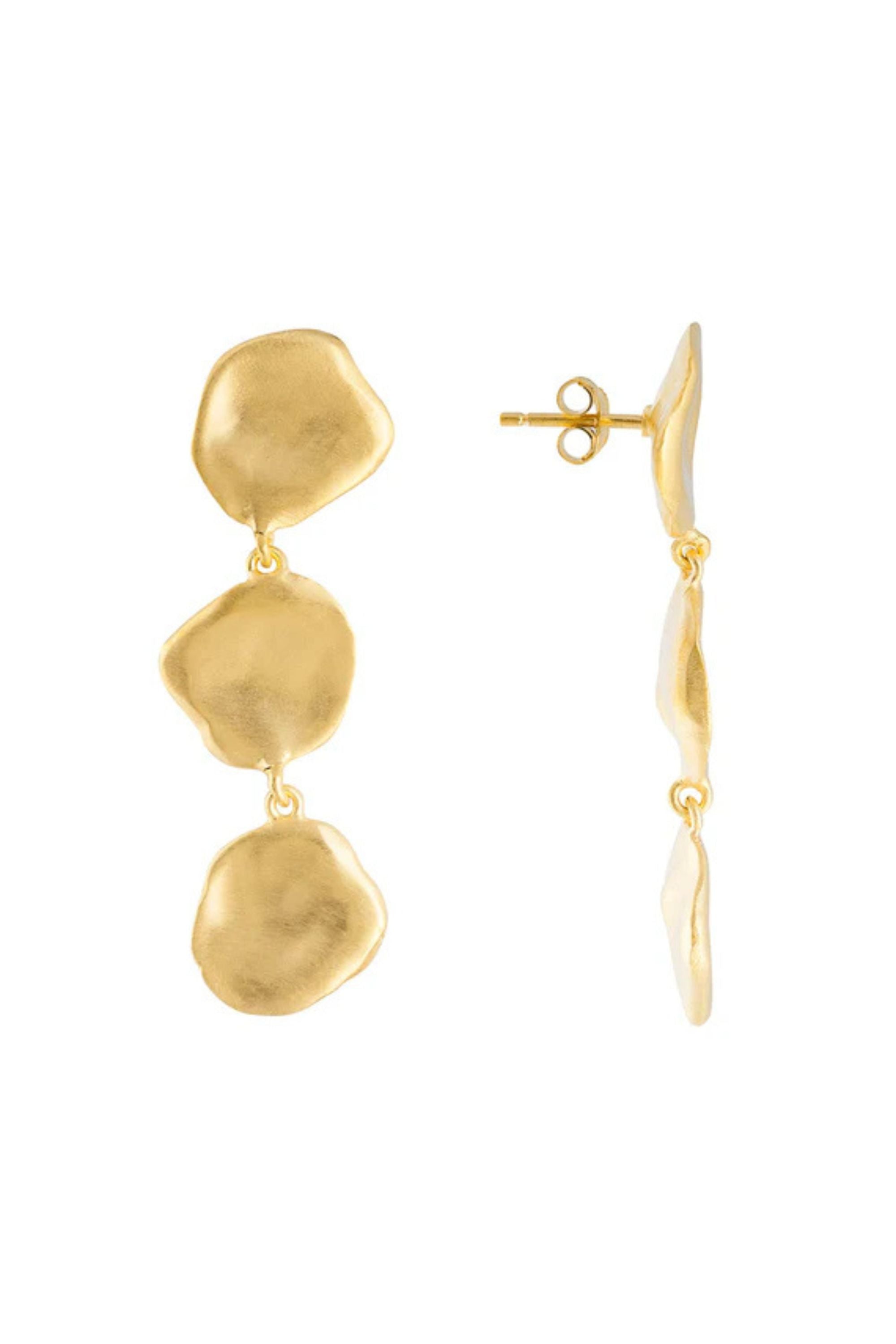 FAIRLEY 14K Gold Nomad Cascade Drop Earrings for Women - Elegant Dangle Jewelry for Parties, Weddings & Everyday Wear