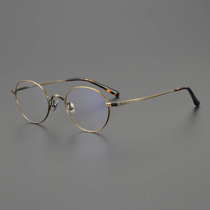 Stylish Black Titanium Round Eyeglasses for Women - Lightweight Full Rim Small Frame 63401 | Perfect for Reading, Work & Everyday Wear