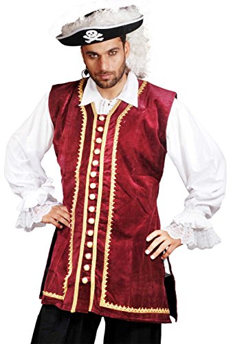 Vest Only: Maroon With Gold Lace