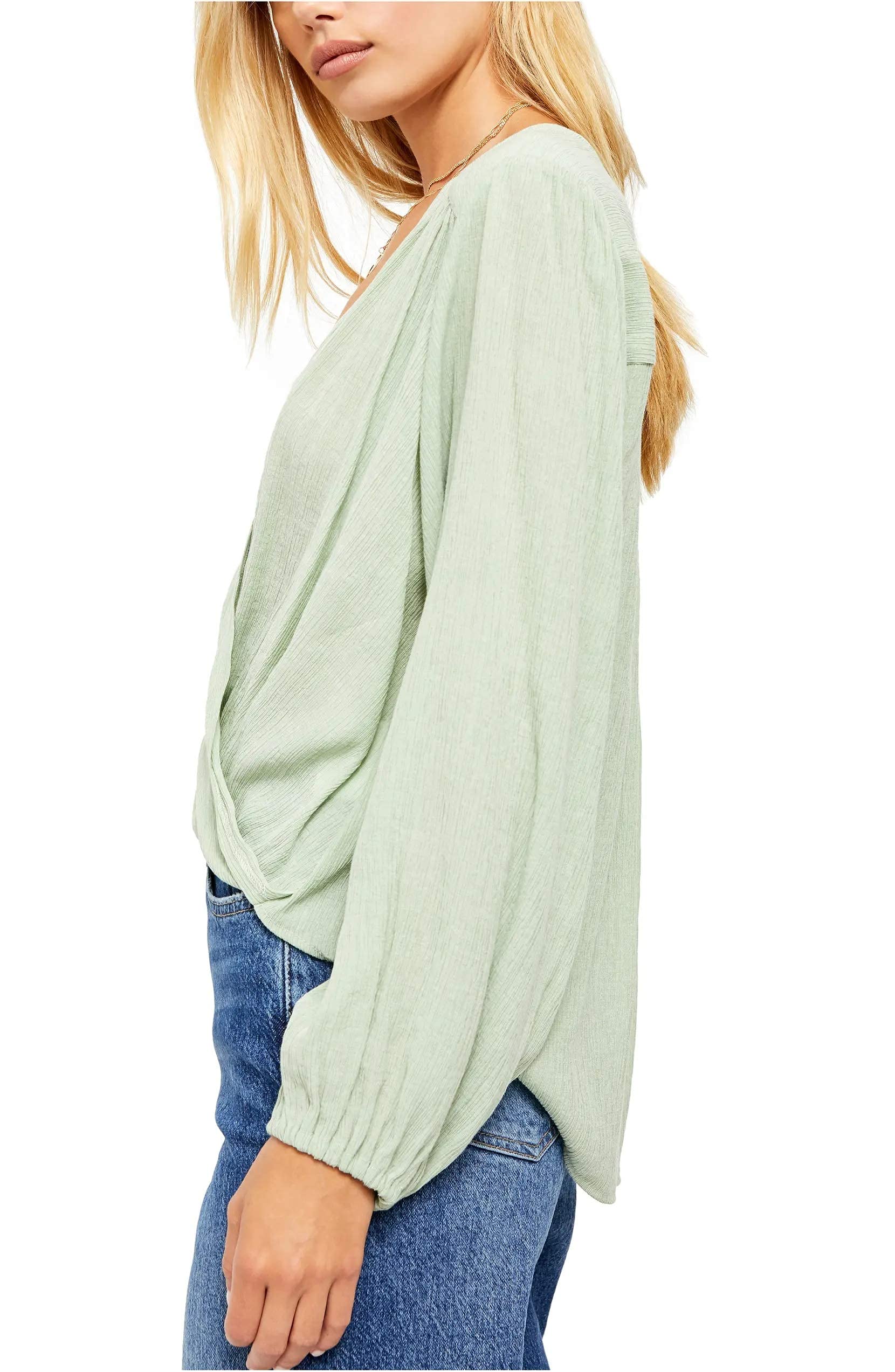 Free People Check On It Wrap Top - Women's Boho Chic Knit Wrap Blouse for Casual & Date Nights | Perfect for Layering, Office Wear & Weekend Outfits