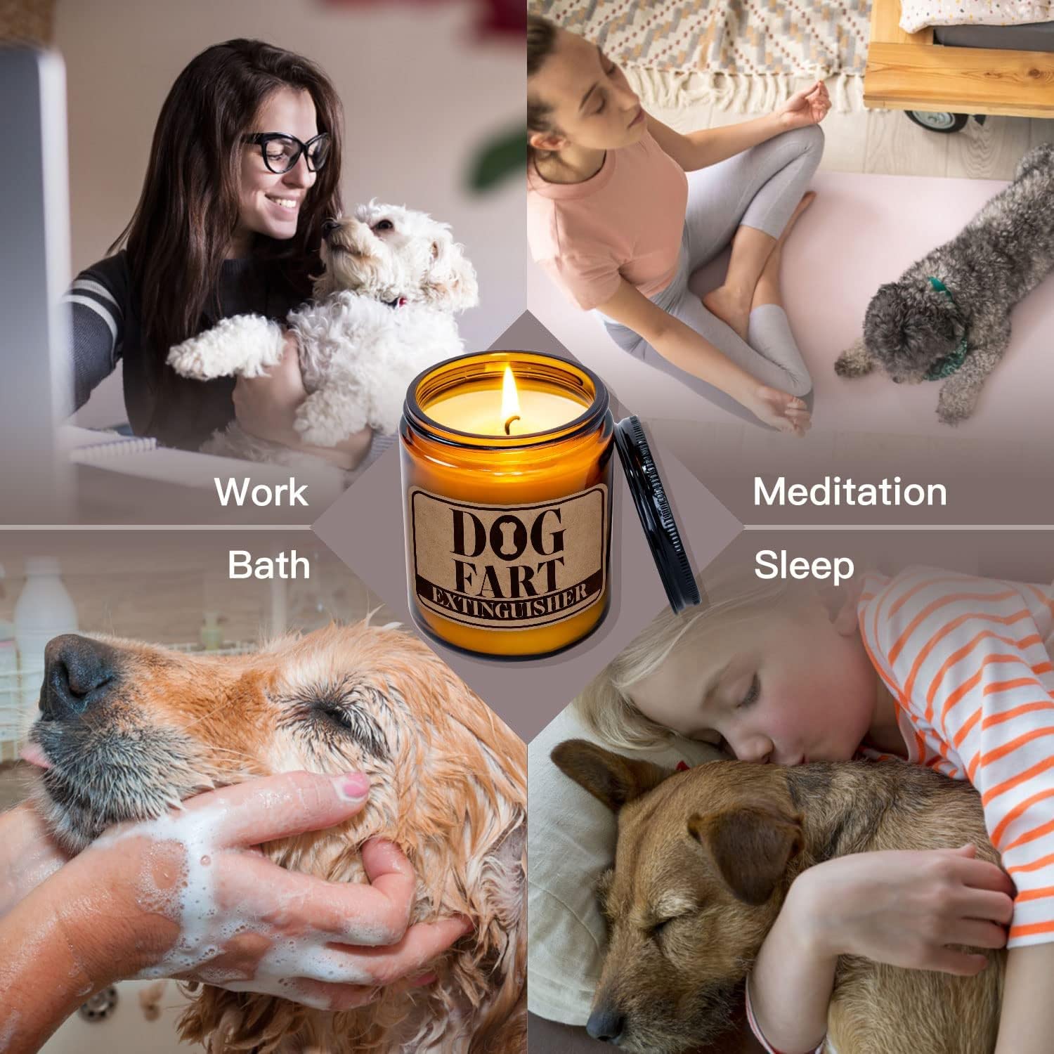 Dog Fart Candle - Lavender Scented Dog Mom Gift for Women & Men, Personalized Dog Mama Birthday & Mother's Day Present, Dog Lover Decor Ideas for Home, Office, and Spa Relaxation