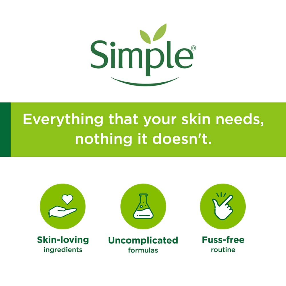 Simple Kind To Skin Micellar Cleansing Wipes - 25 Count | Gentle Makeup Remover Wipes for Waterproof Makeup, Deep Cleansing & Pore Unclogging | Soft Facial Wipes with Multivitamins & Hydrating Formula | Perfect for Travel, Gym & Daily Skincare Routine