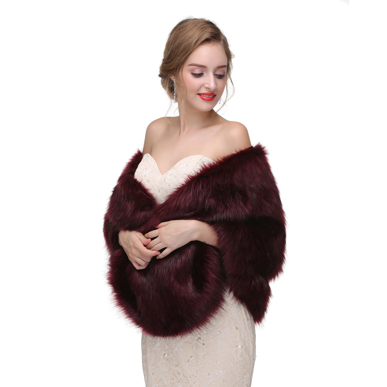 Elegant Women's Wedding Shrug Stole Wrap Cape Shawl - Lace Bridal Cover-Up for Ceremony, Reception & Photoshoots