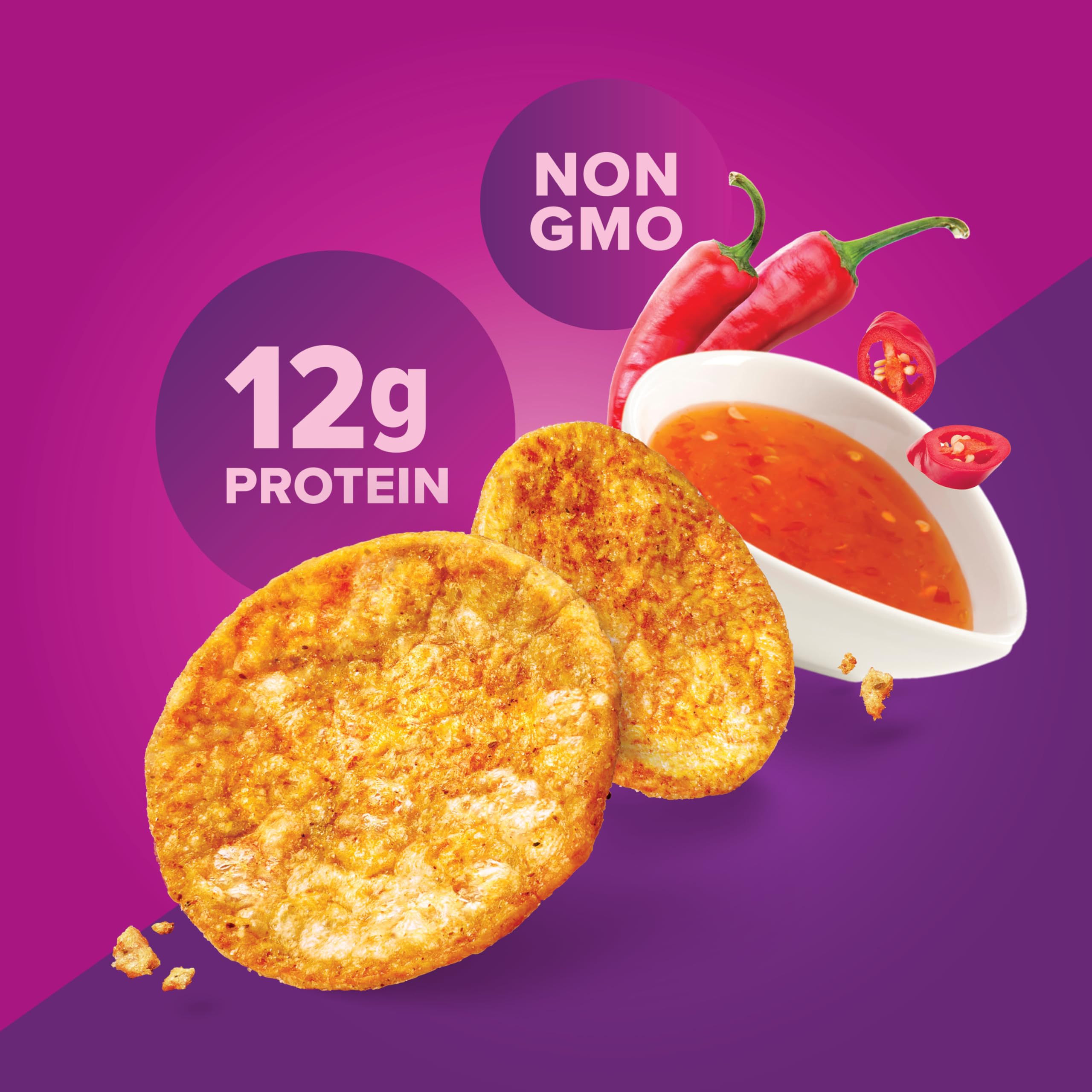 Pure Protein Popped Crisps - Sweet Chili Flavor, High Protein Snack with 12g Protein per Serving, 1.27oz Bags (Pack of 12) | Perfect for On-the-Go Snacking, Post-Workout Recovery & Healthy Lifestyle