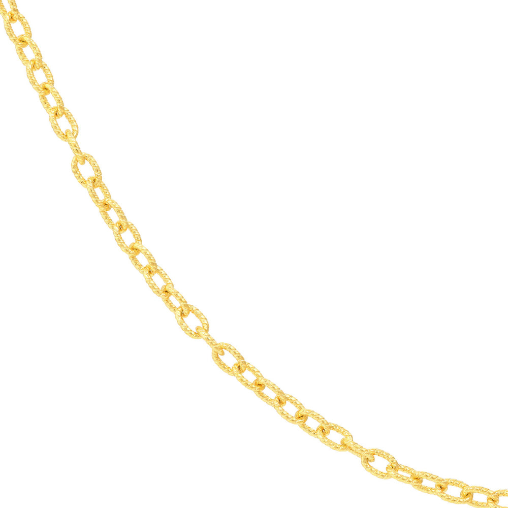 14Kt 1.9mm Designer Rolo Chain Necklace - 18 Inch Gold Plated Jewelry for Women, Perfect for Everyday Wear & Gift Giving