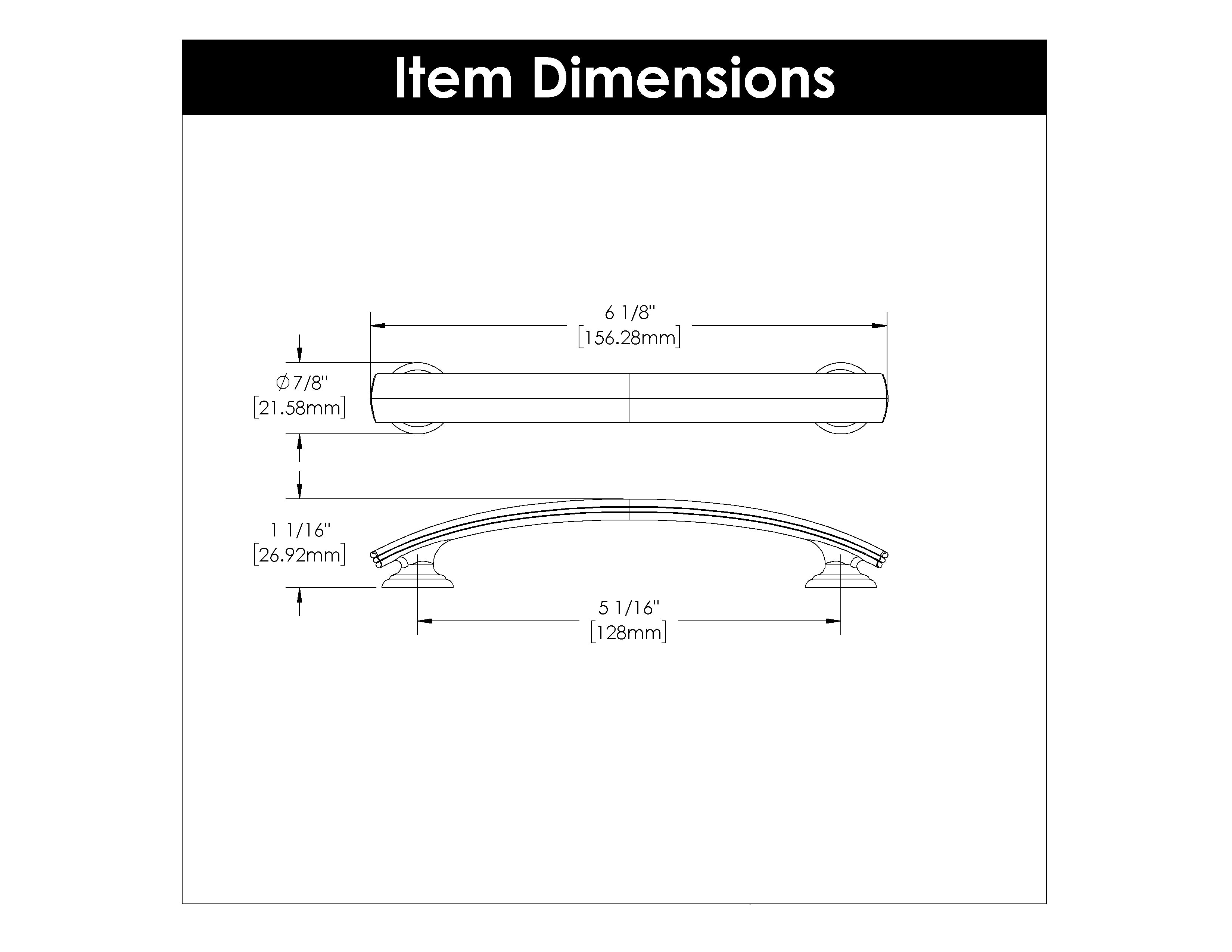 American Diner Cabinet Pull - 128mm Center to Center - CTG3801 - Perfect for Kitchen Cabinets, Drawers & Furniture Hardware