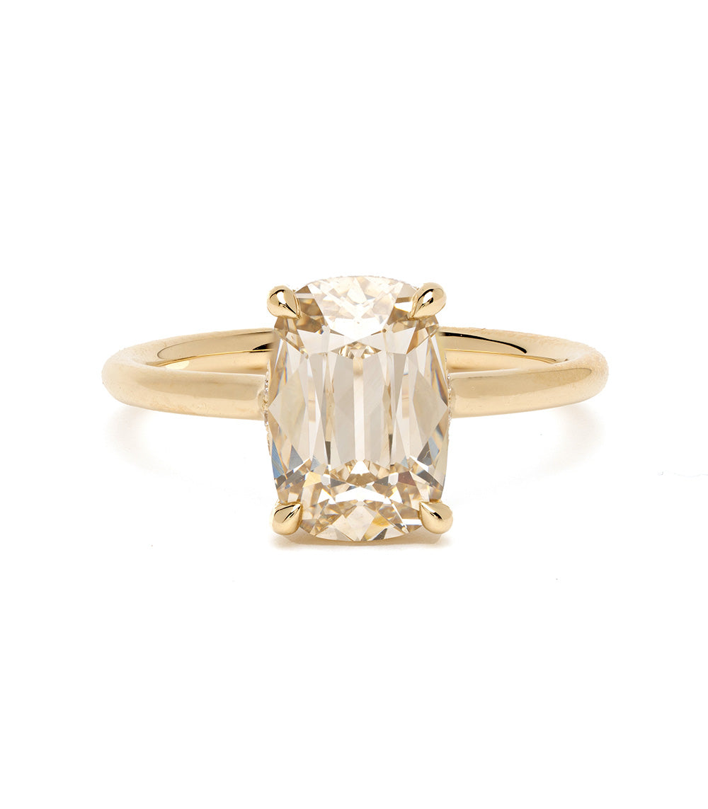 Billie Champagne Old Mine Elongated Cushion Diamond Engagement Ring - Vintage Style Wedding Band for Women, Perfect for Proposals & Anniversaries