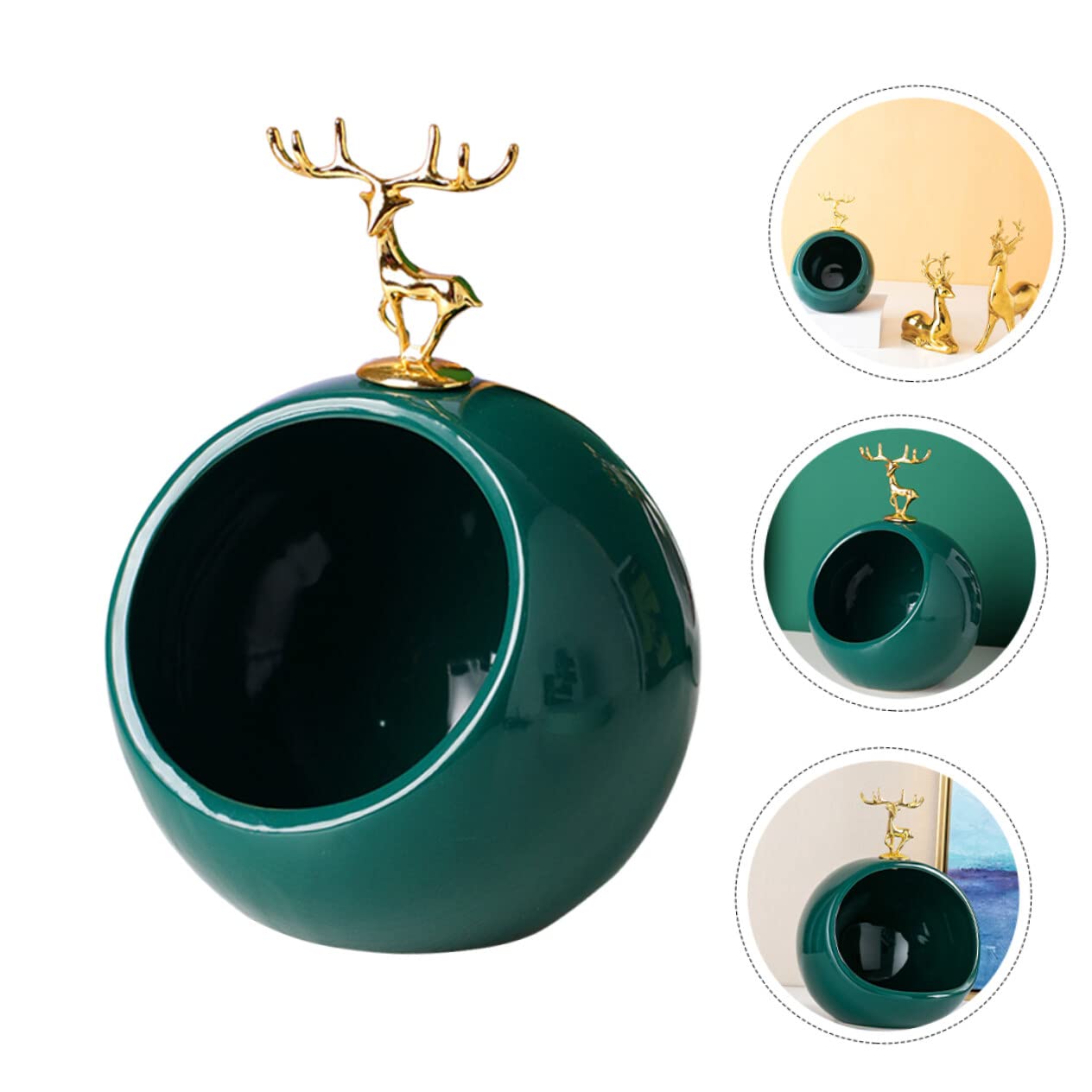 Angoily Ceramic Animal-Shaped Candy Dish - Decorative Storage Box for Earrings, Keys, Office Supplies, Makeup & Snacks - Perfect for Home, Office, and Party Decor