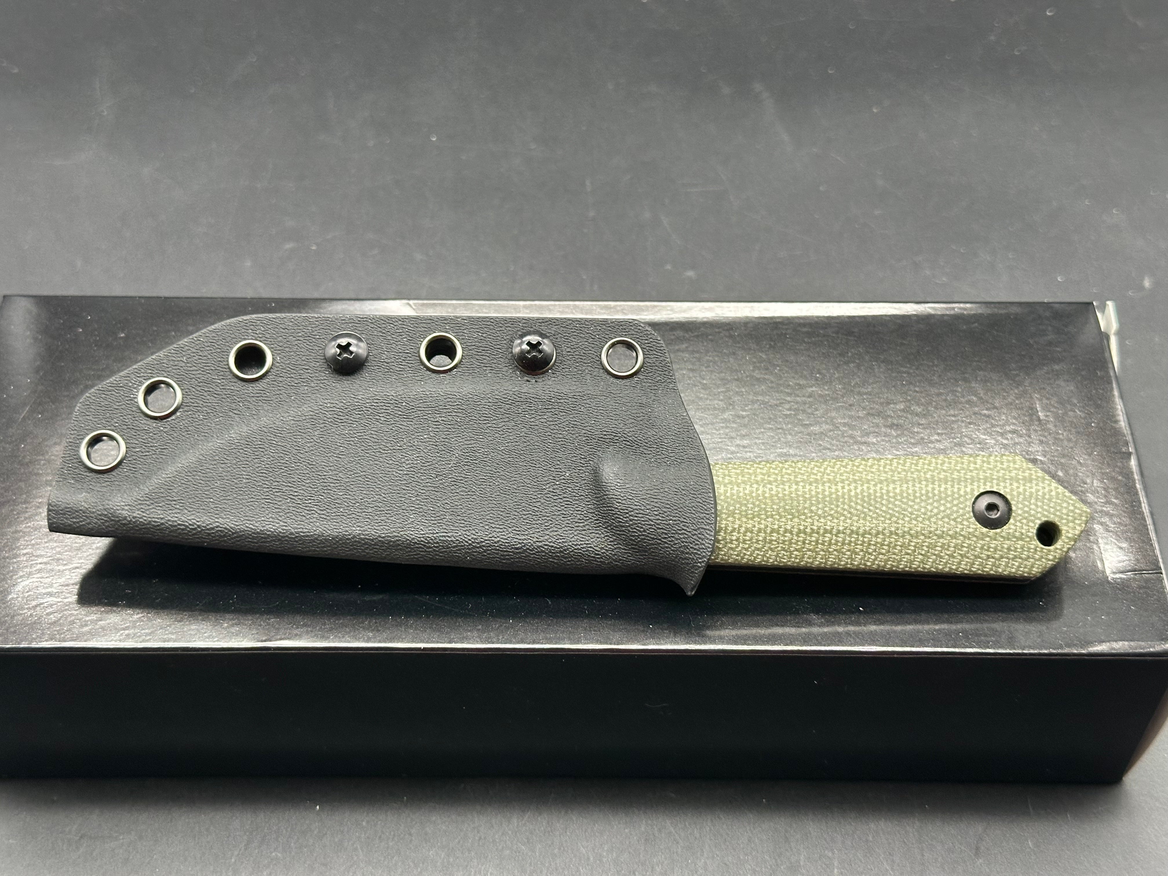 KIZER HARPOON Fixed Blade Knife - D2 Steel Blade, Micarta Handle, Plain Black - Hunting, Camping, Survival & Outdoor Activities