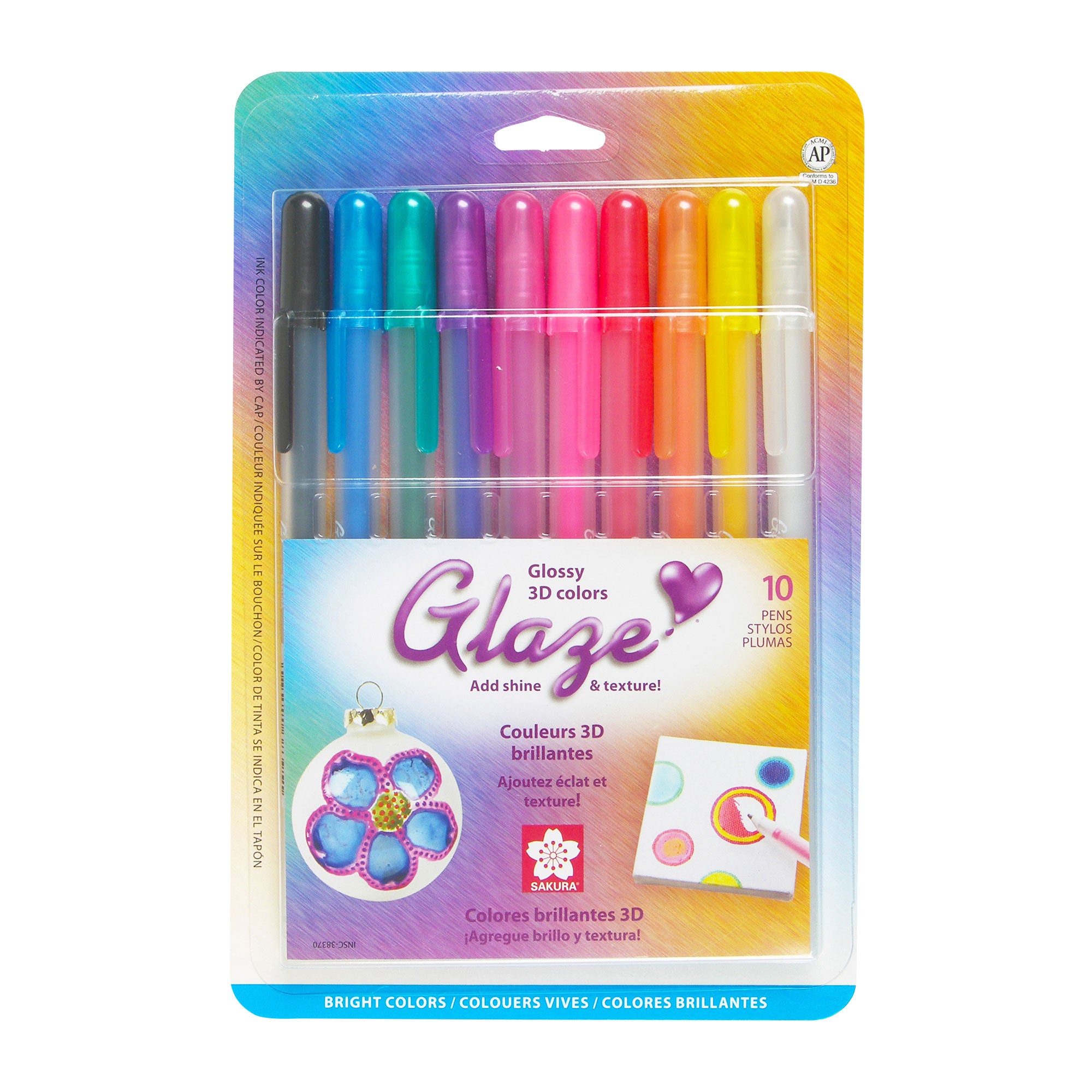10 Pack Gelly Roll Glaze Pens - Vibrant Metallic Gel Pens for Journaling, Scrapbooking & Art Projects - Assorted Bright Colors (Pink, Blue, Purple, Green, Gold) - Perfect for Bullet Journals, DIY Crafts & School Supplies