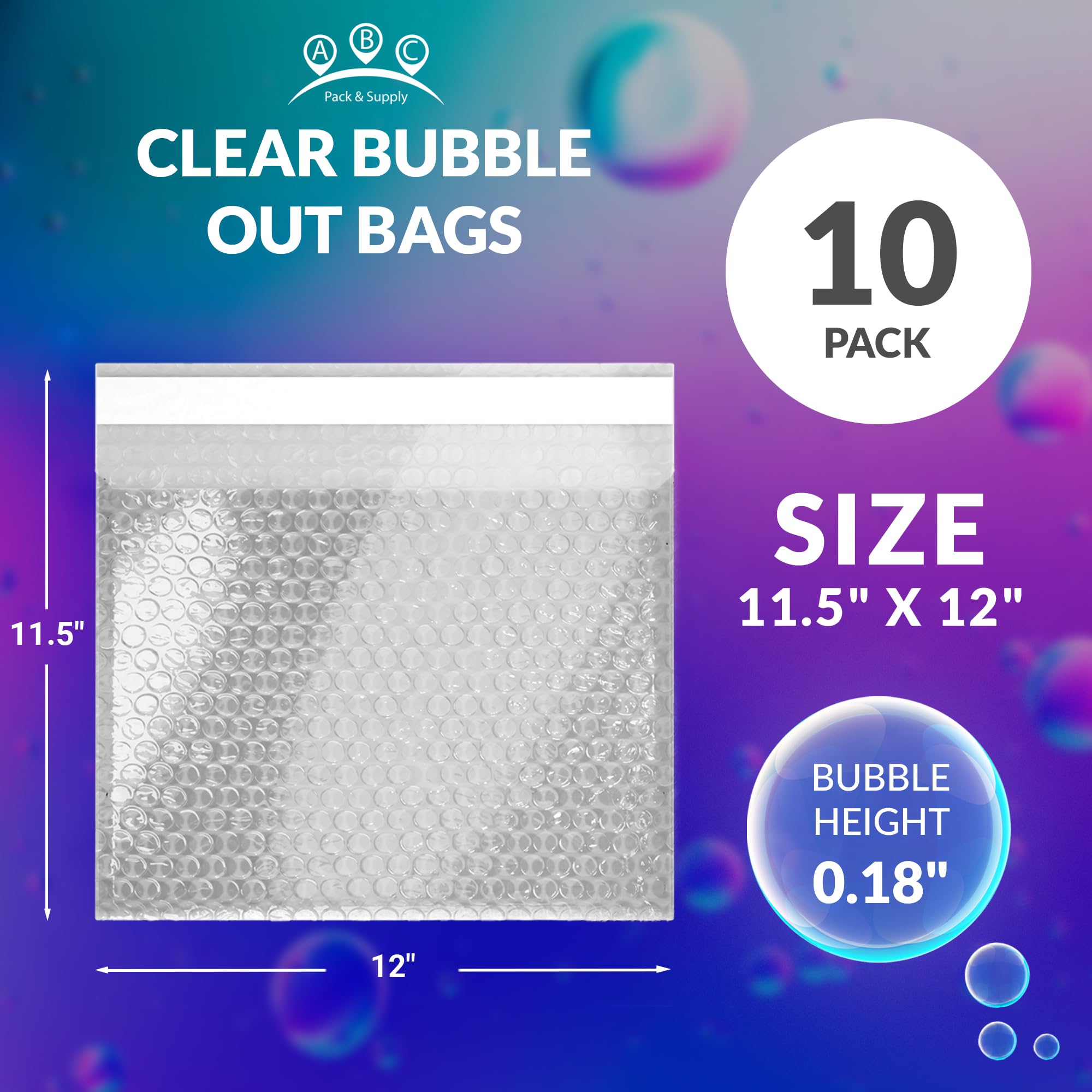 ABC Clear Bubble Out Bags - 12