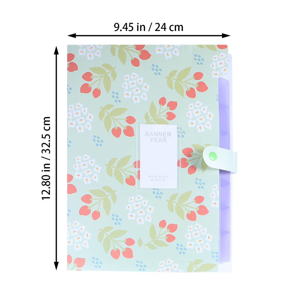 Floral Print Expandable File Folder - A4 Plastic Document Organizer with 8 Pockets for Office & Home Use | Green Expandable File Covers for Bills, Receipts, School Papers & Important Documents