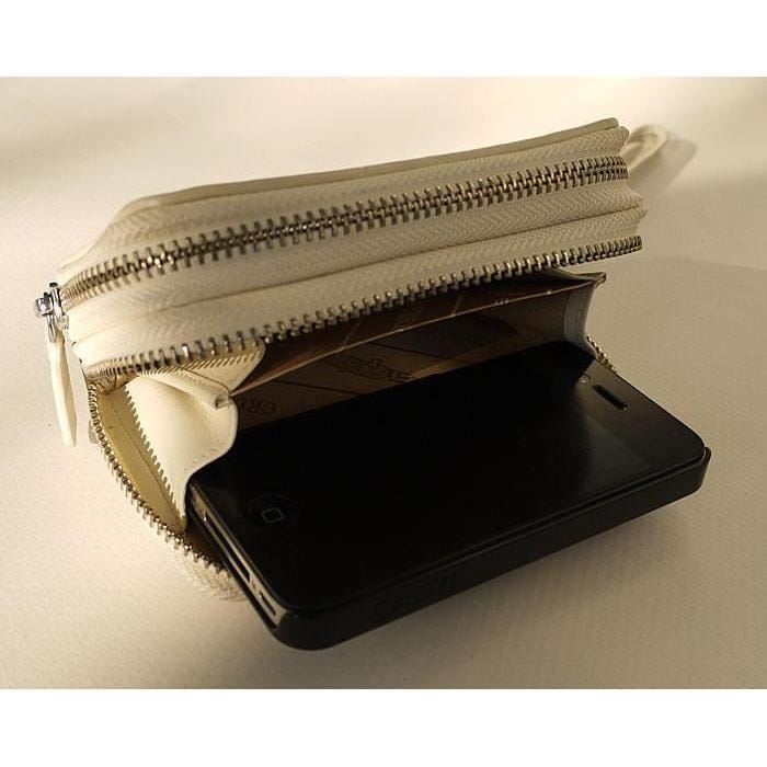 Luxury White Pearl Crocodile Leather Zip Wallet for Women & Men - RFID Blocking Slim Bifold Credit Card Holder - Perfect for Travel, Business & Everyday Use