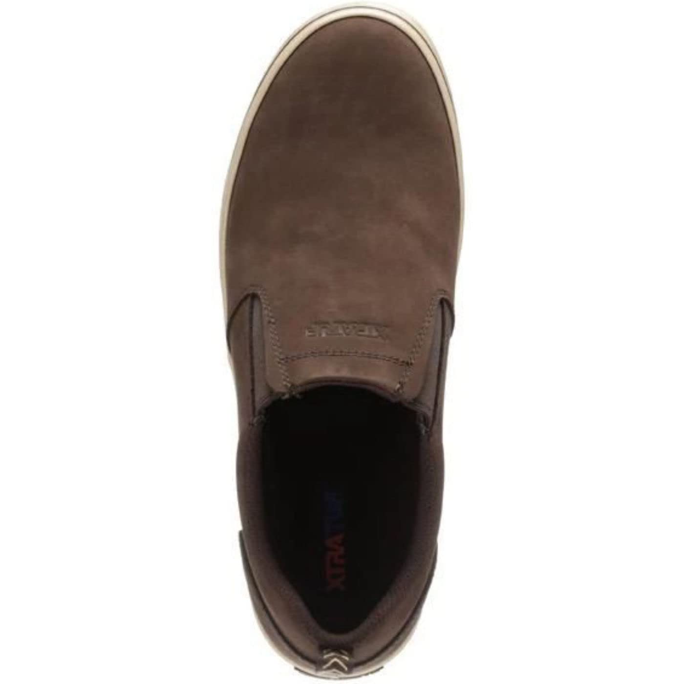 XTRATUF Sharkbyte Men’s Nubuck Leather Deck Shoes - Non-Slip Boat Shoes for Fishing & Sailing - Chocolate Brown (22501) Size 12 - Durable Water-Resistant Deck Footwear for Men