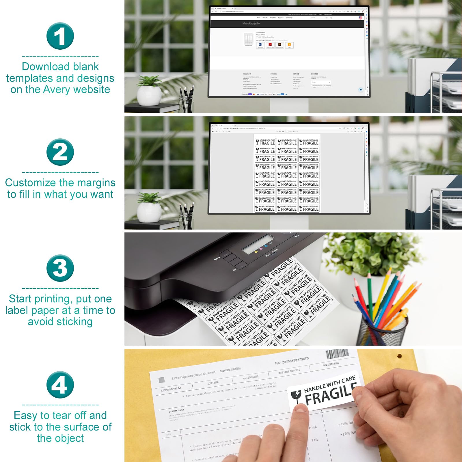 1''x2-5/8'' White Printable Address Labels - 250 Sheets (7500 Labels) for Laser/Inkjet Printers - Matte Sticker Paper for Mailing, Shipping & Organizing - Perfect for Home Office, Business & Bulk Mailing Needs