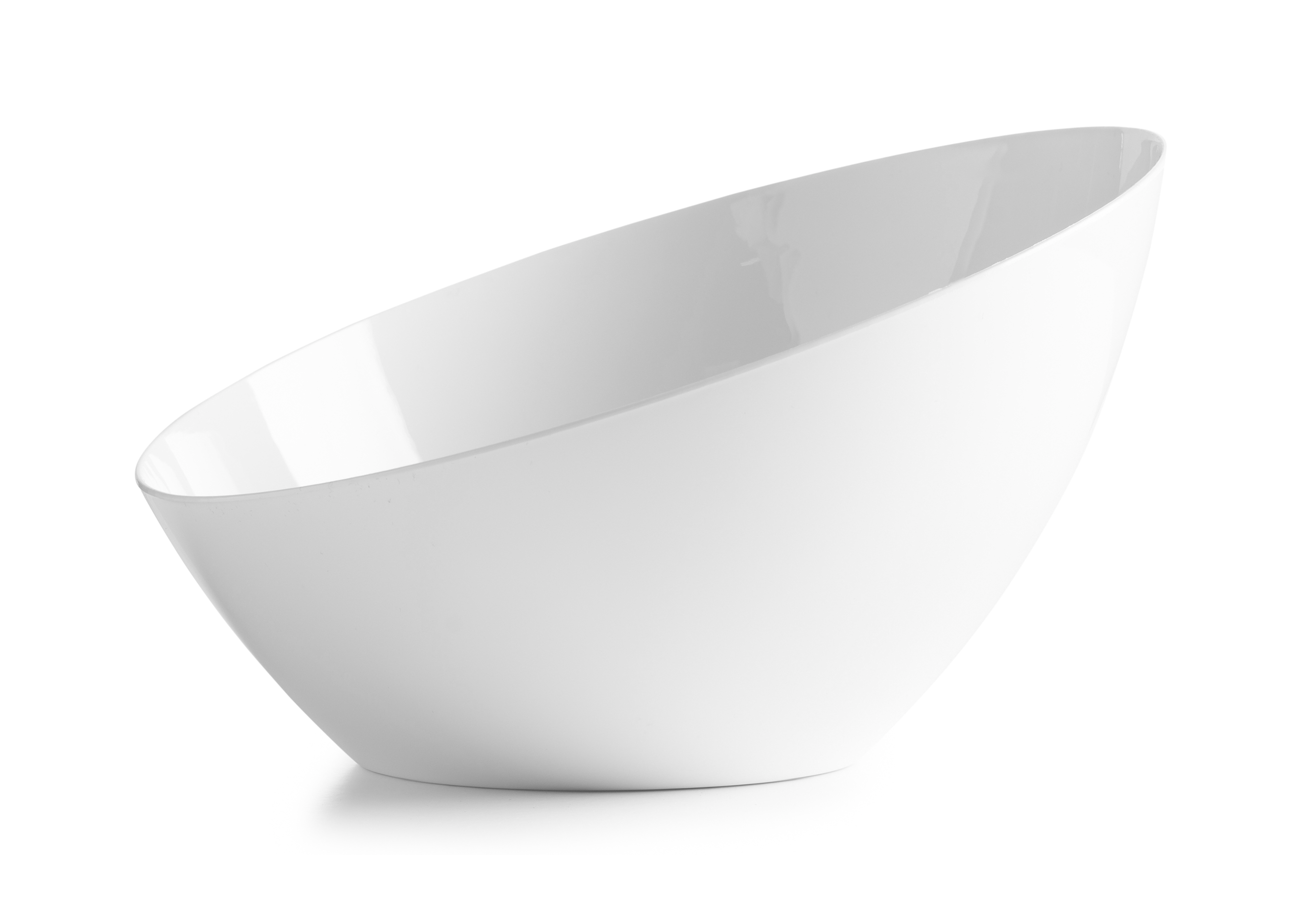 5-Pack White Angled Plastic Serving Bowls - Durable & Stylish Salad, Snack, Dessert Bowls for Parties, Picnics & Home Dining