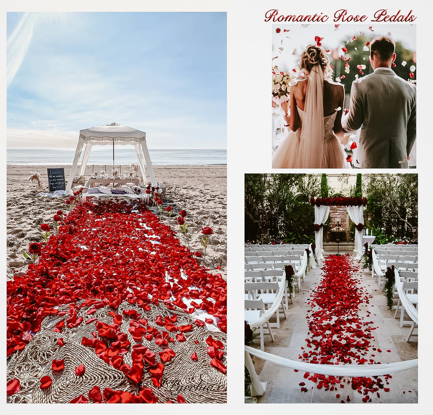 1000Pieces Dark Red Artificial Rose Petals - Silk Fake Flower Petals for Wedding Decorations, Romantic Proposals, Anniversary Parties & Home Decor (Ideal for Table Scatter, Aisle Decor, Photo Backdrops)