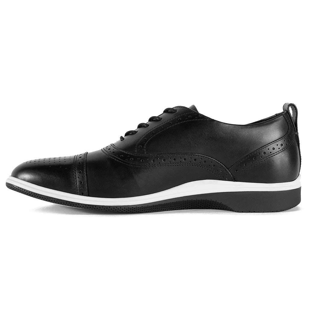 Premium Cap Toe Dress Shoes for Men - Classic Onyx Black Formal Oxfords for Business, Wedding & Office Wear