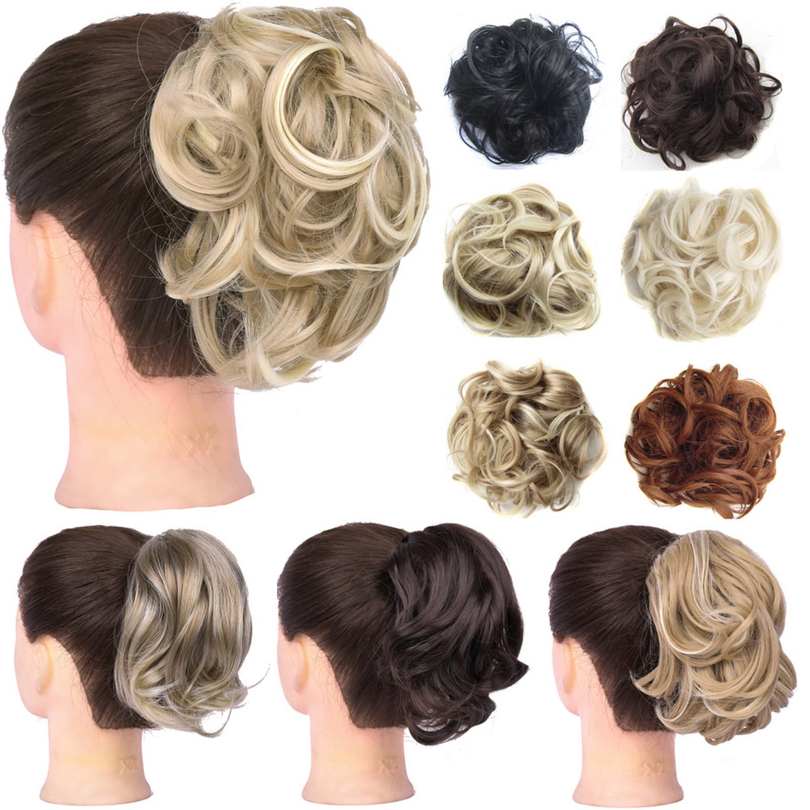 Faringoto Hair Pieces for Women - Messy Bun Hair Extension with Curly Hair for Natural Look | Perfect for Parties, Weddings & Everyday Styling