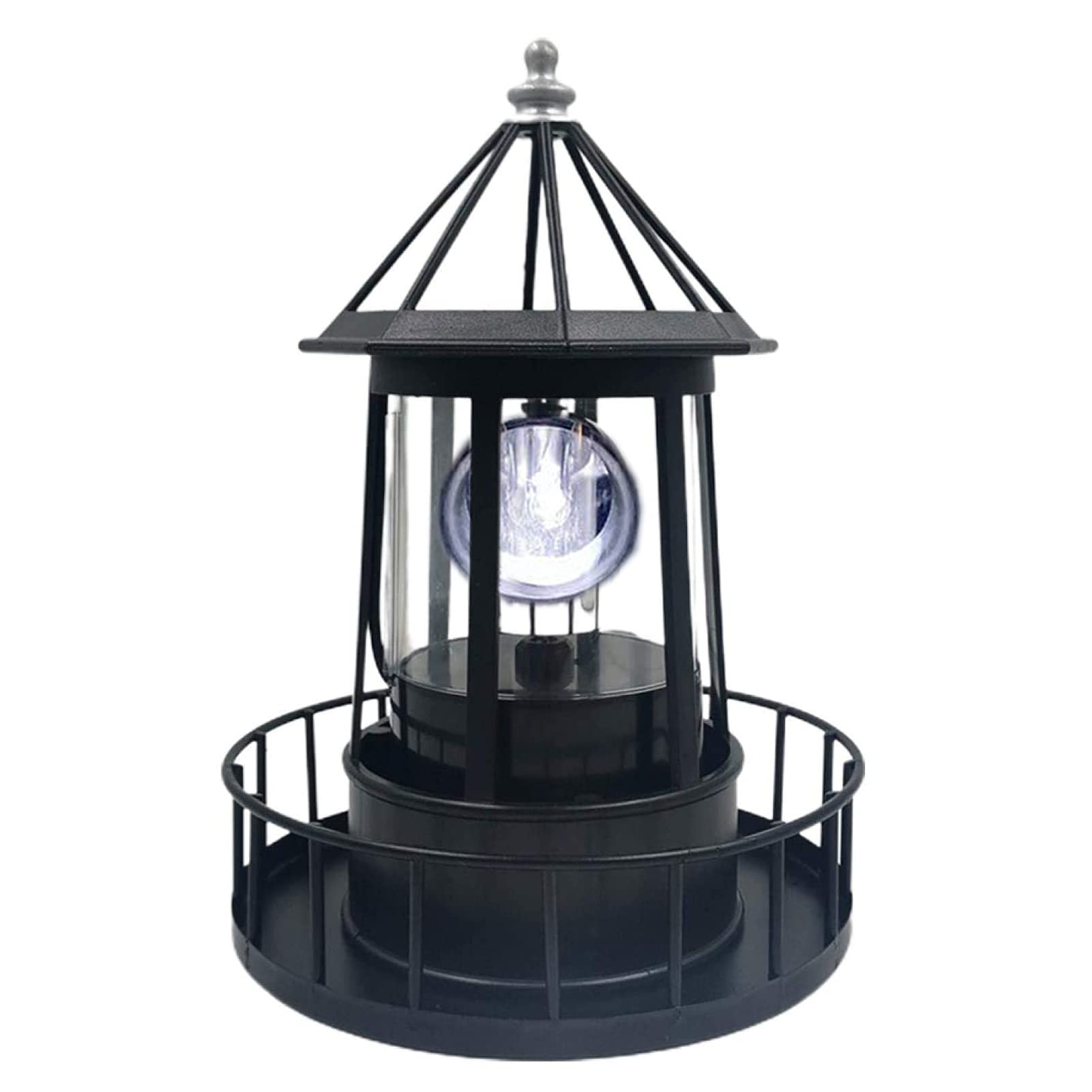 Solar Powered LED Lighthouse Light - 360 Degree Rotating Waterproof Outdoor Garden Decoration with Smoke Effect for Pathway, Patio & Courtyard | Perfect for Landscape Lighting, Backyard Decor & Nighttime Ambience
