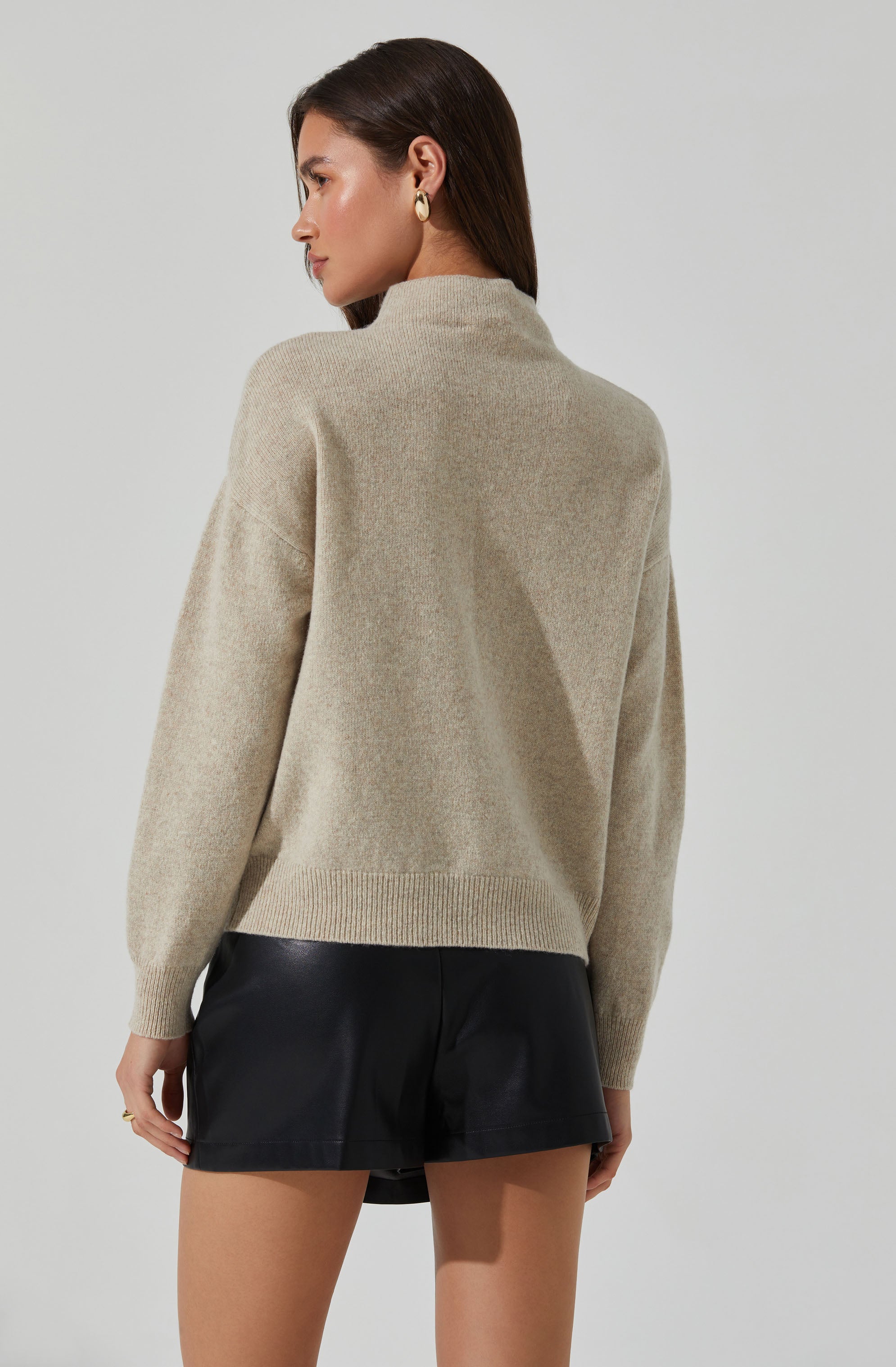 Adley Mock Neck Wool Sweater for Women - Soft Winter Knit Pullover - Perfect for Office, Date Night & Casual Outfits