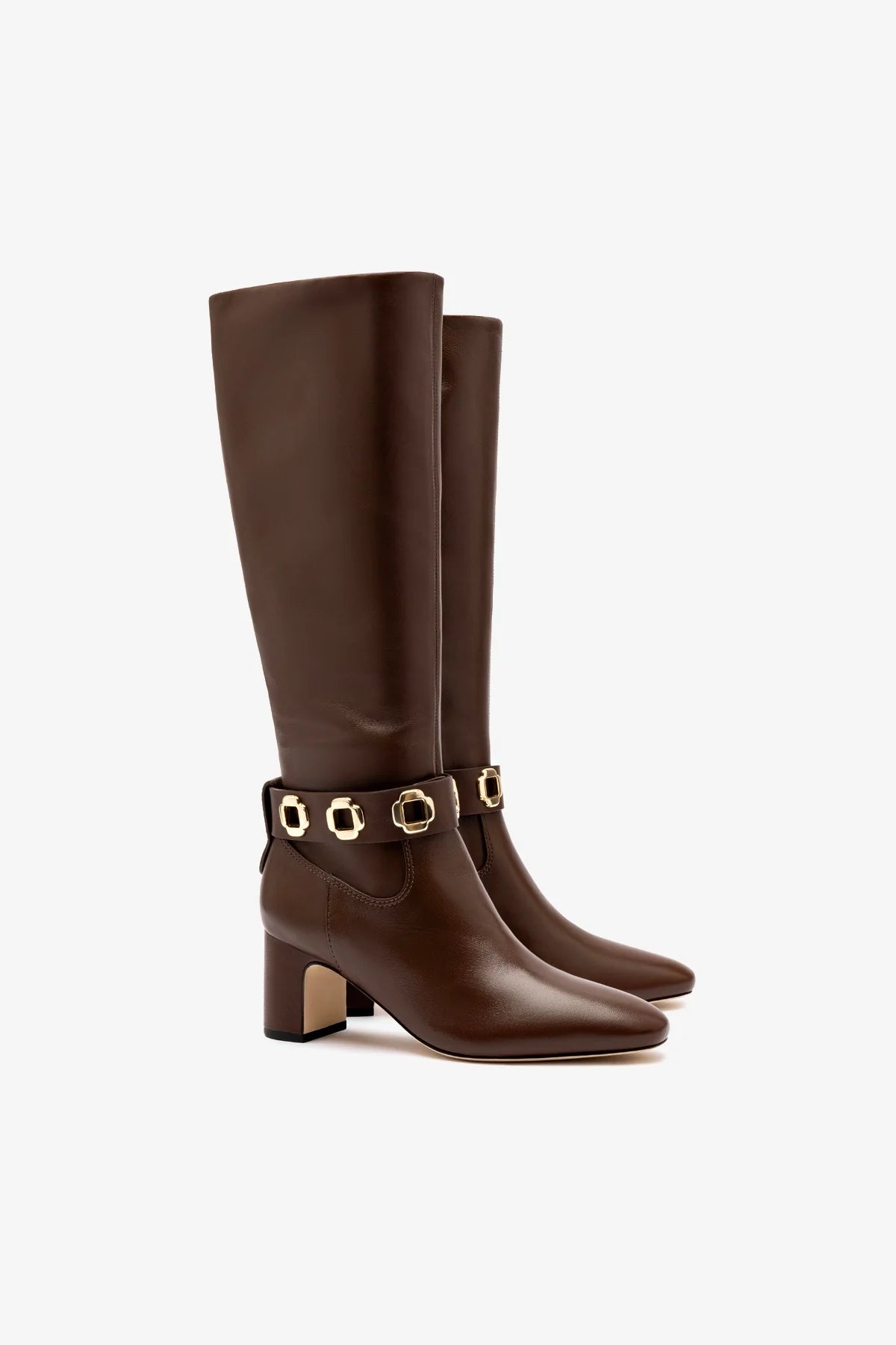 Milan Block Boots in Cognac Leather - Stylish Women's Ankle Boots for Fall & Winter, Perfect for Office, Casual Outfits & Date Nights