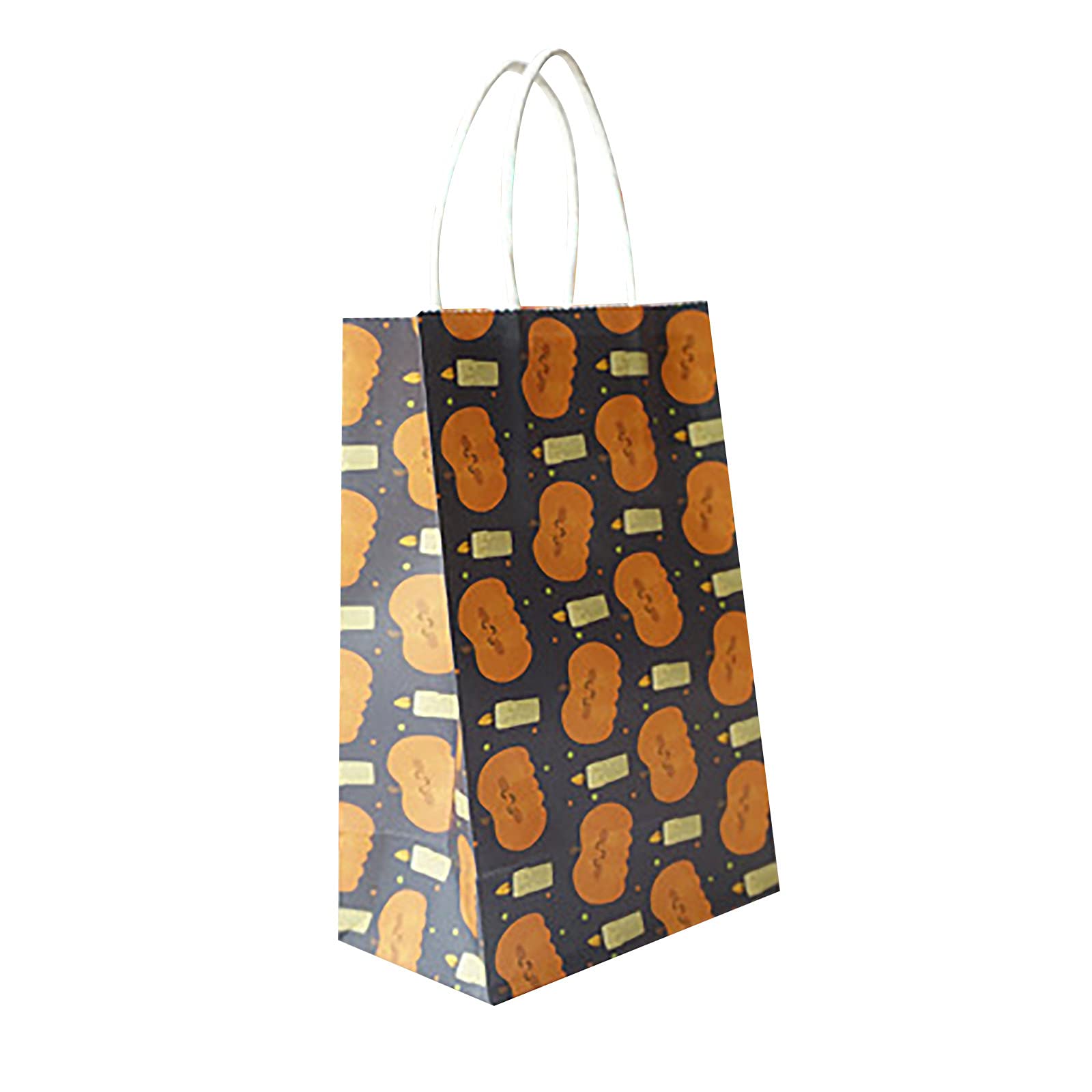Halloween Gift Bags - 10 Pack Pumpkin Candy Bags for Trick or Treat, Party Favors, Classroom Treats & Home Organization - Clear Plastic Storage Bags for Halloween Decorations & Housekeeping