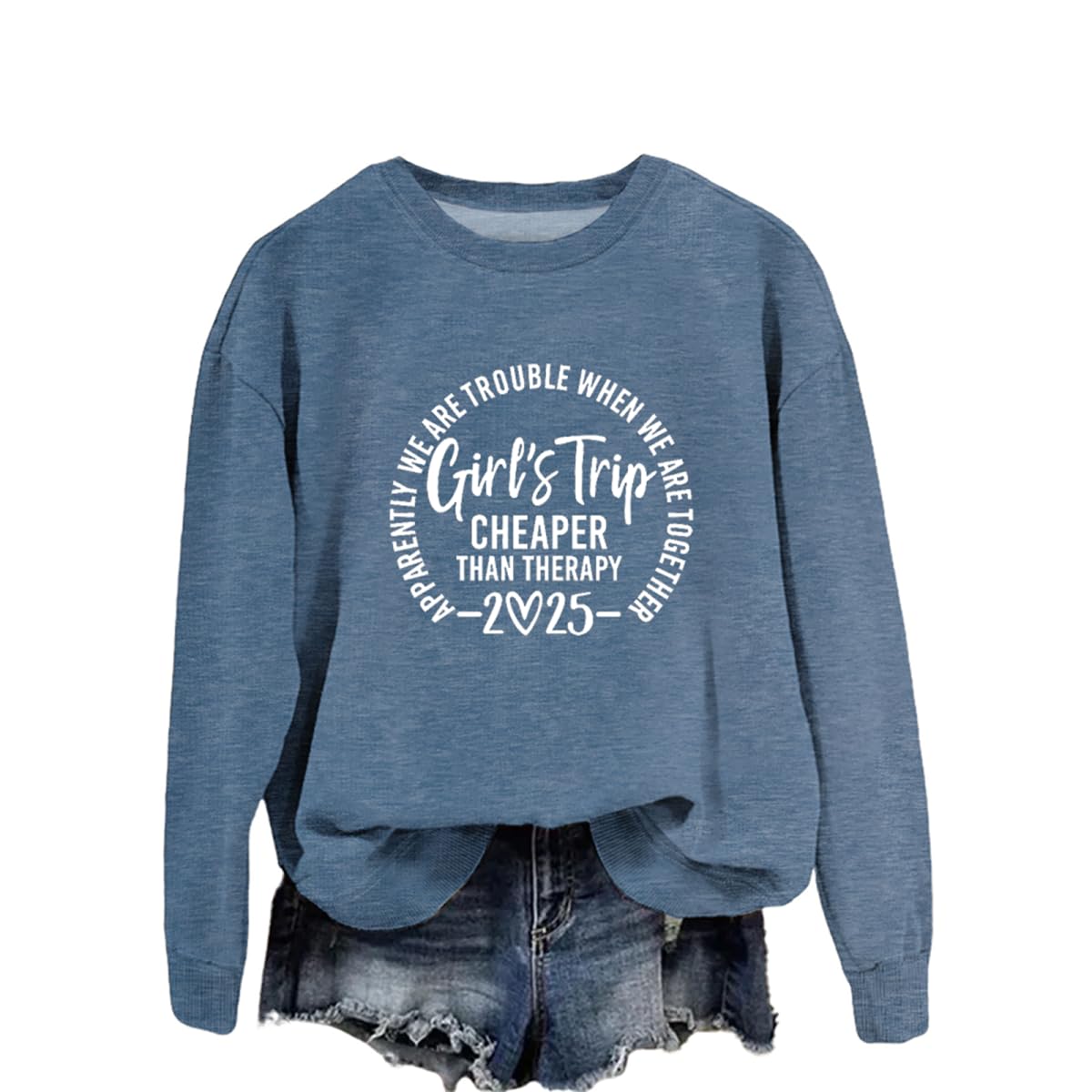 2025 Women's Girls Trip Sweatshirt - Long Sleeve Graphic Pullover for Weekend Getaways & Fall Travel | Perfect for Bachelorette Parties, Vacation Outfits and Cozy Autumn Adventures