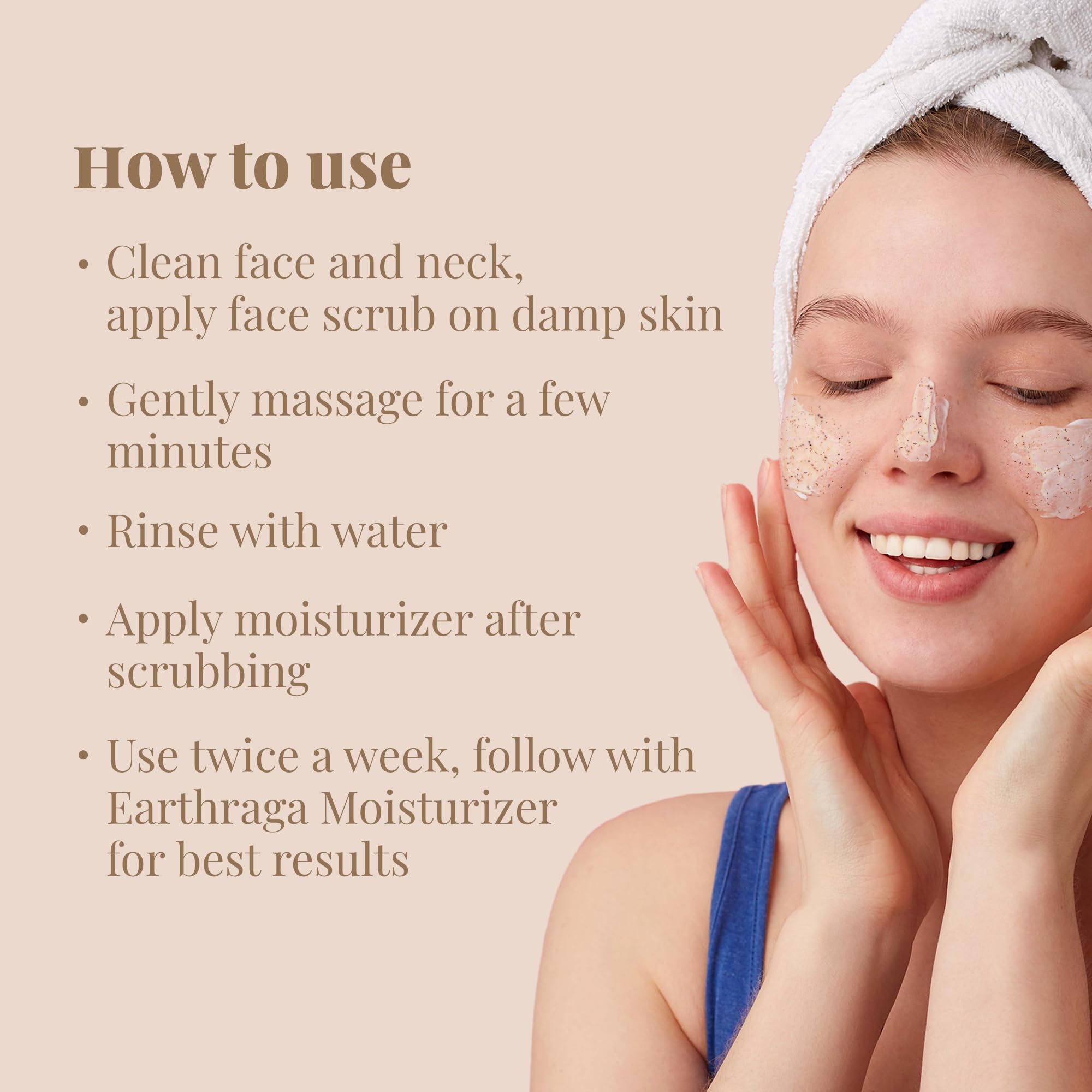 Earthraga Deep Cleansing Salicylic Acid (1%) & Coffee Face Scrub - Gentle Exfoliator for Acne & Pimple Control with Cocoa Butter, Walnut, Cucumber Extracts & Jojoba Beads (100ml) - Perfect for Oily & Combination Skin Daily Skincare Routine