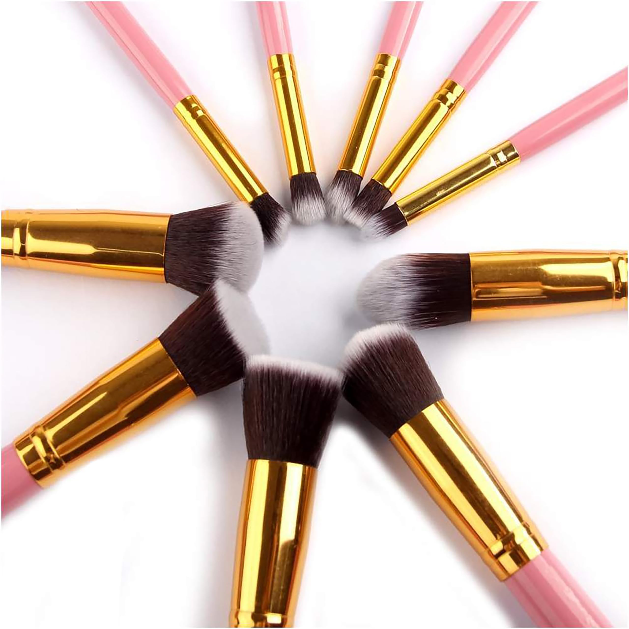 BELLA HARARO 10-Piece Premium Pink Makeup Brush Set - Soft Bristle Face Powder Brush, Blending Brush, Eyeshadow Brush for Professional Makeup Application - Perfect for Daily Use, Travel & Makeup Artists