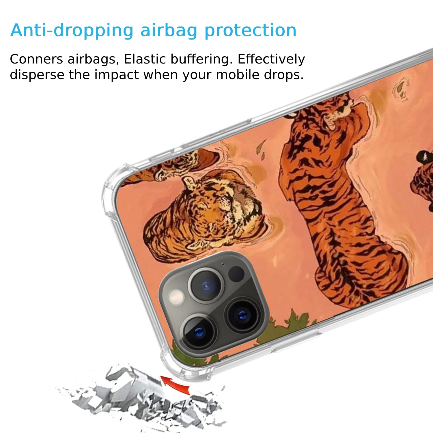 Cool Tiger Case for iPhone 11 Pro Max - Wild Tiger Swimming Design Soft TPU Bumper Cover for Teens, Men & Women | Trendy Protective Phone Case for Daily Use, Travel & Outdoor Activities