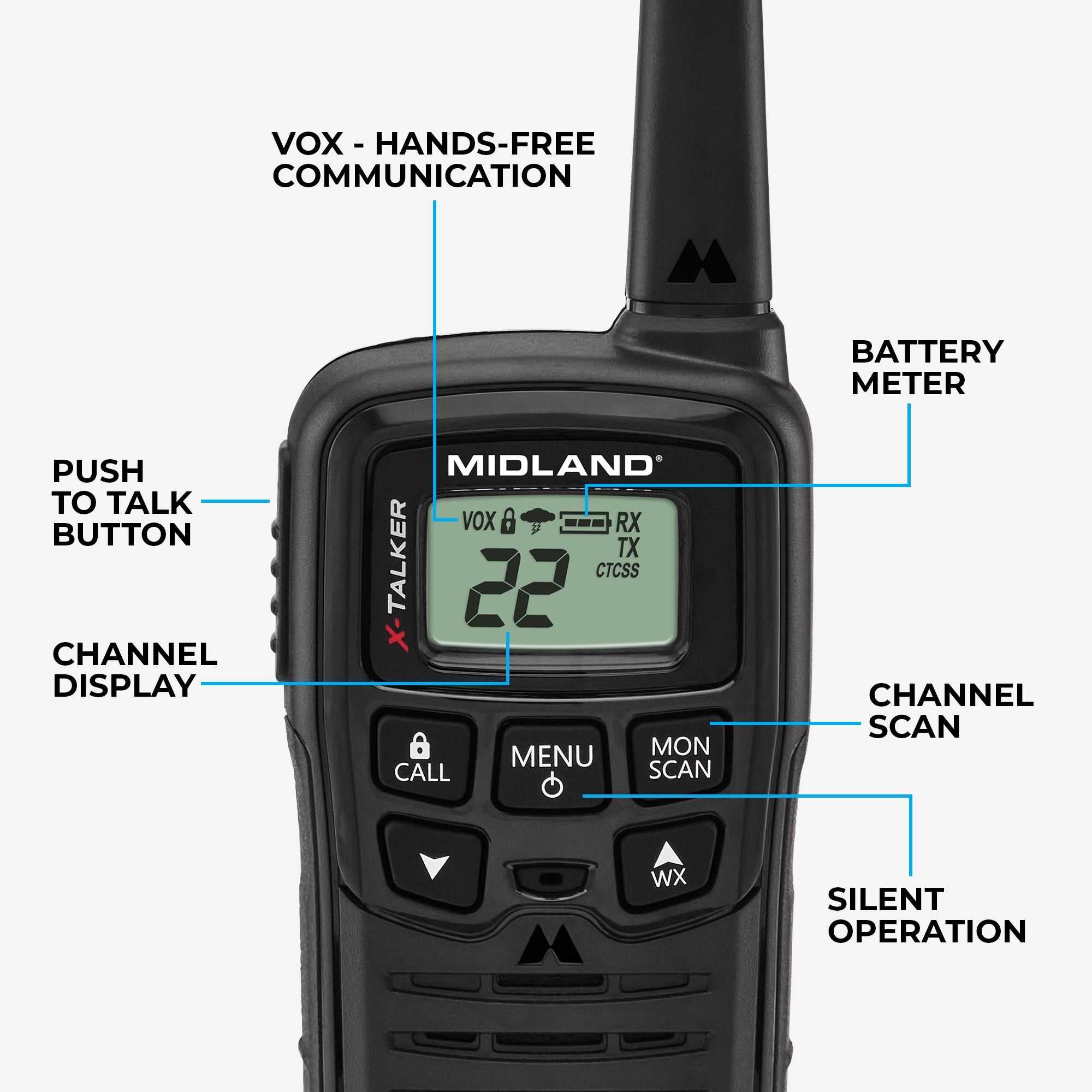 T10 X Talker® FRS Walkie Talkie 2 Pack - Long Range Two-Way Radios for Outdoor Adventures, Hiking, Camping & Emergency Communication
