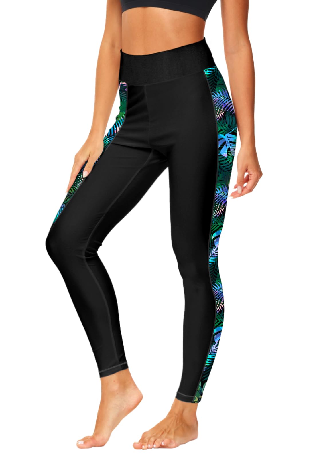 **Deerose Women's High Waisted Swim Pants – UPF 50+ Sun Protection, Quick-Dry Rash Guard Leggings for Beach, Pool & Water Sports**